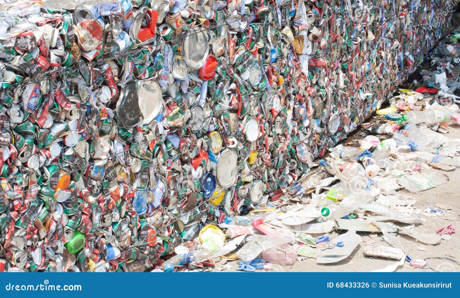 Compressed And Baled Cardboard Boxes Ready For Recycling Editorial