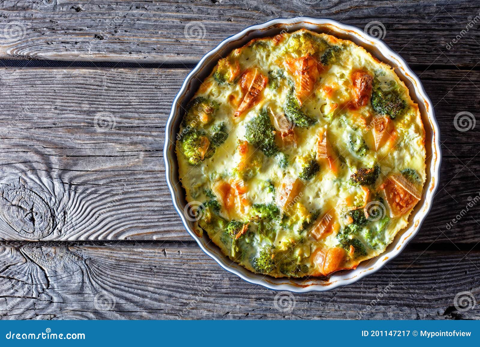 Broccoli Florets Baked with Brie Cheese, Top View Stock Image - Image ...