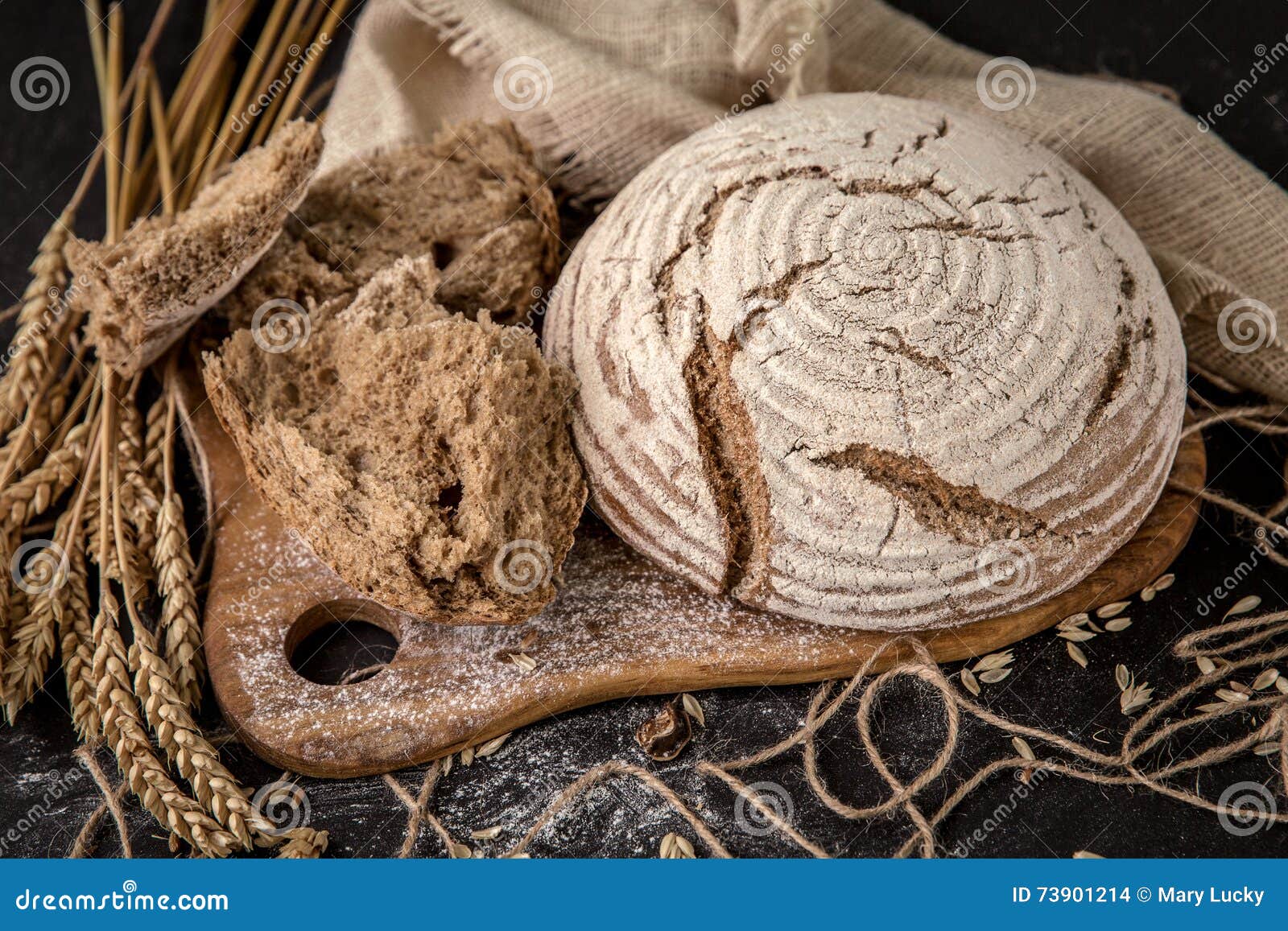 Crusty Fresh Homemade Rye Bread Stock Photo Image of caraway, loaf