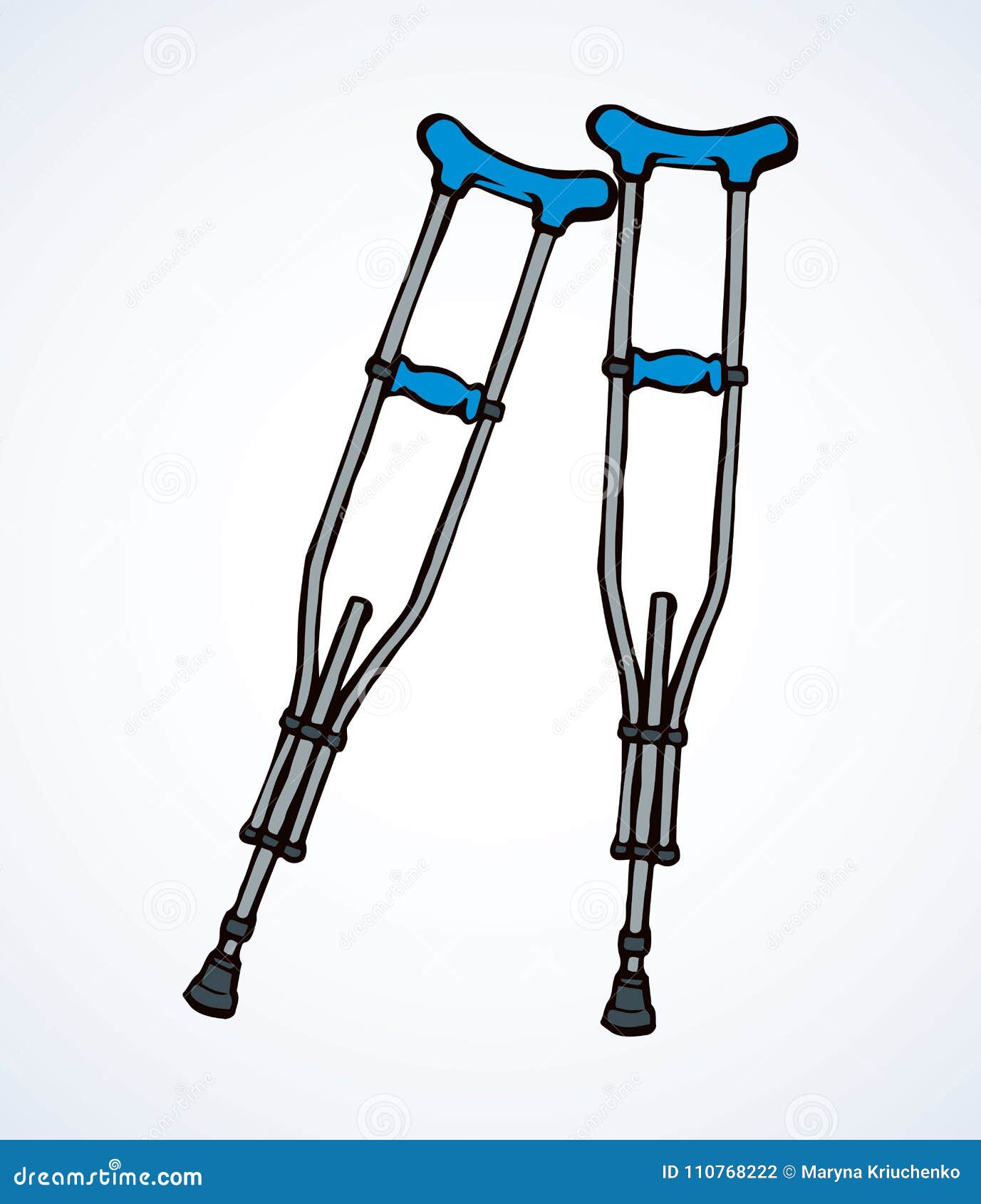 Crutch Desenho do vetor ilustração do vetor. Ilustração de pictograma