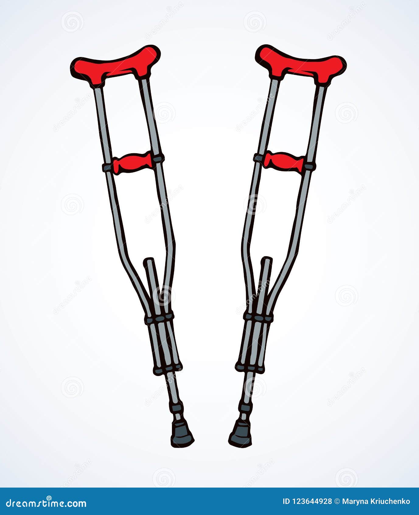 Crutch Desenho do vetor ilustração do vetor. Ilustração de paciente