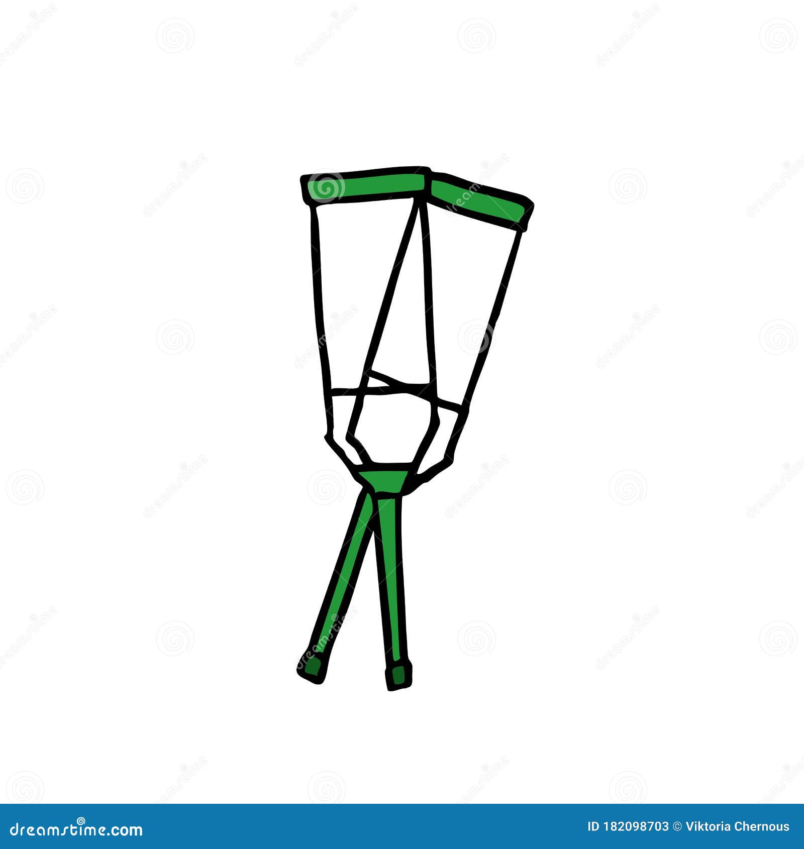 Crutches doodle icon stock illustration. Illustration of business