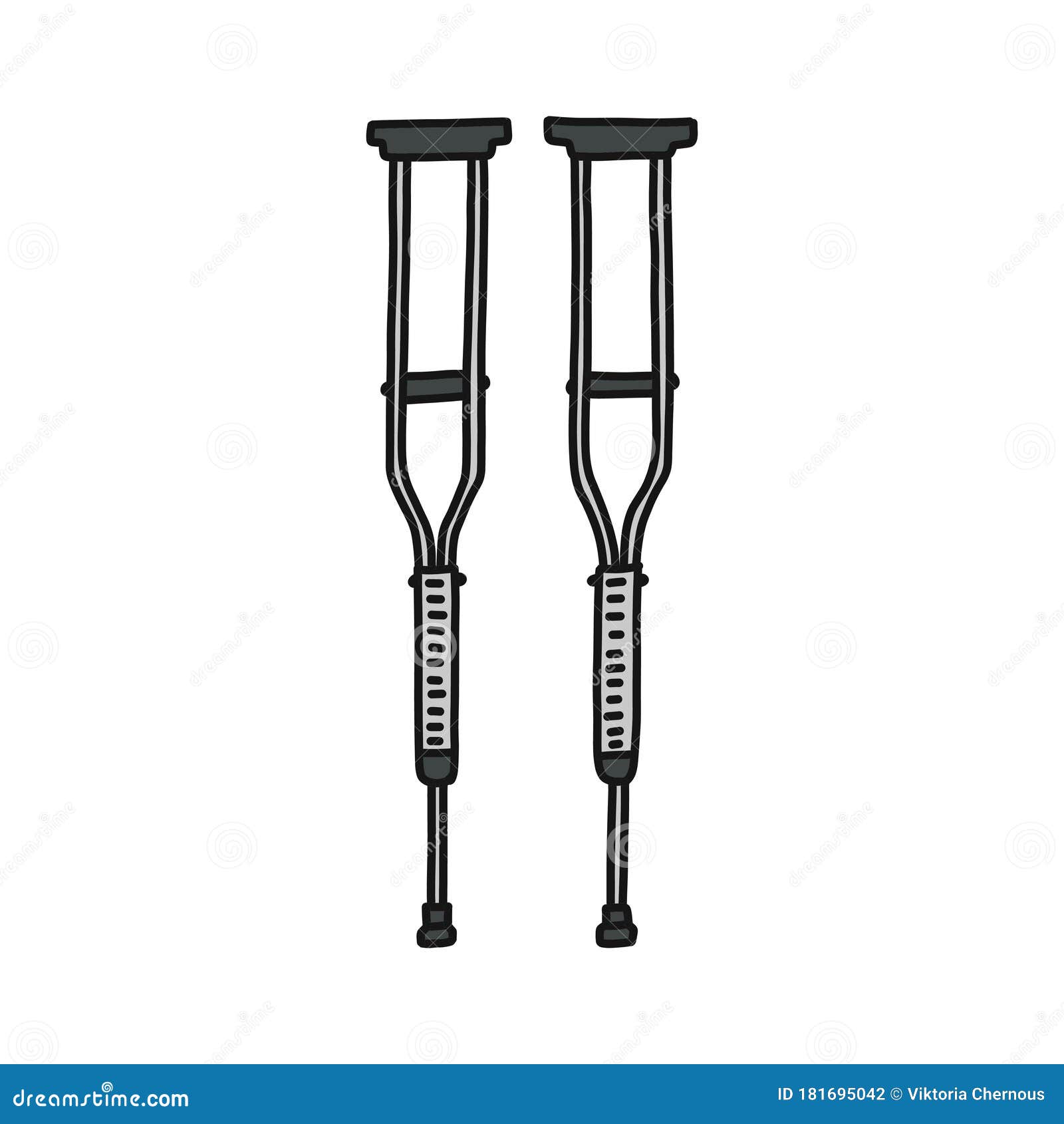 Crutches Doodle Icon, Vector Illustration Stock Illustration