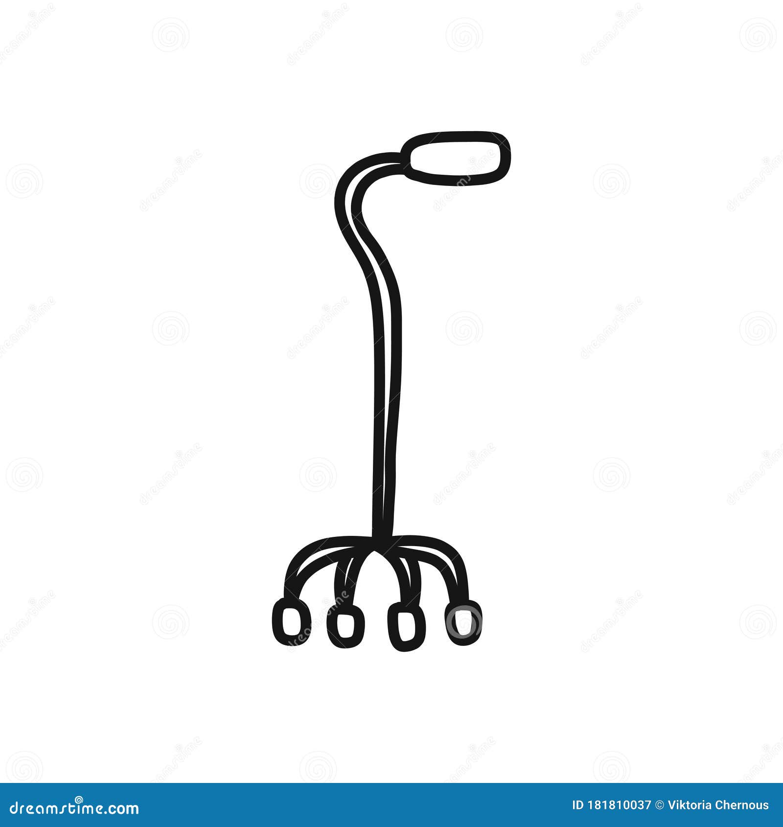 Crutches Doodle Icon, Vector Illustration Stock Illustration