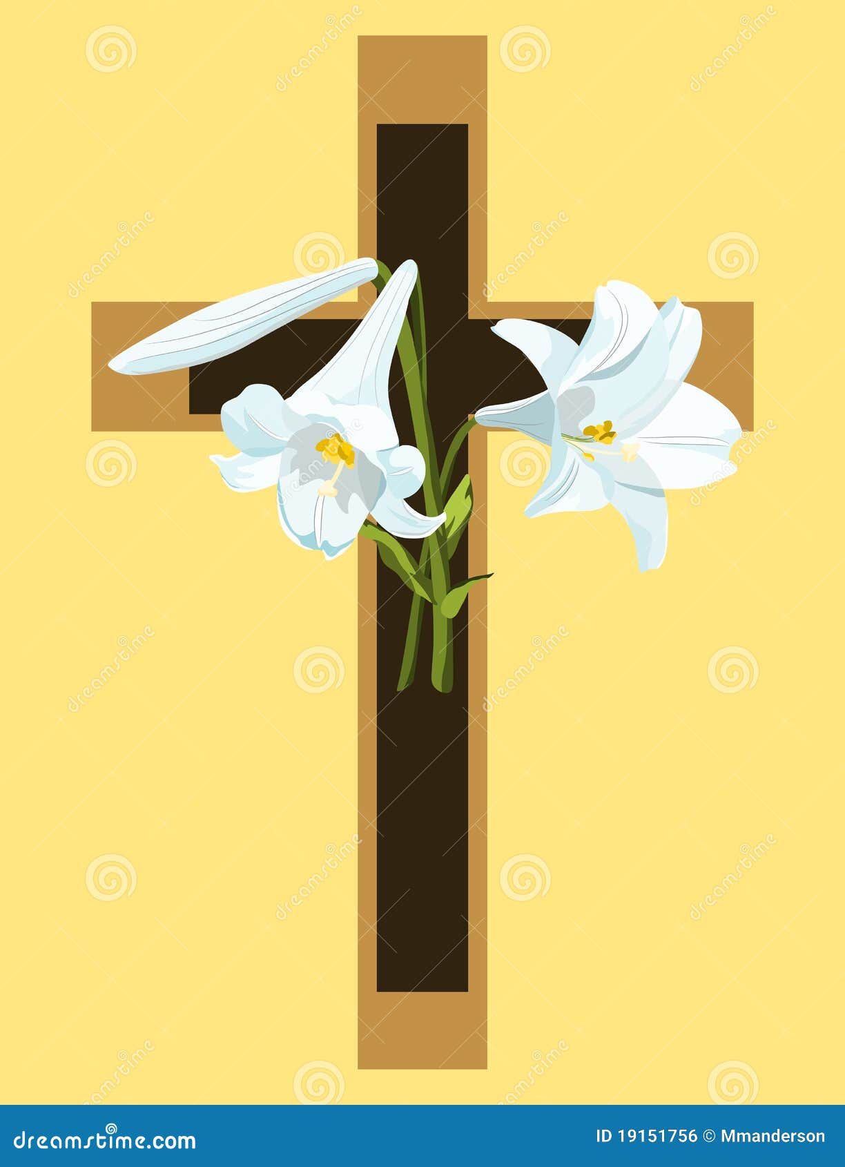 Cruz con lirios de Pascua ilustración del vector. Ilustración de religioso  - 19151756, image size:1224x1690