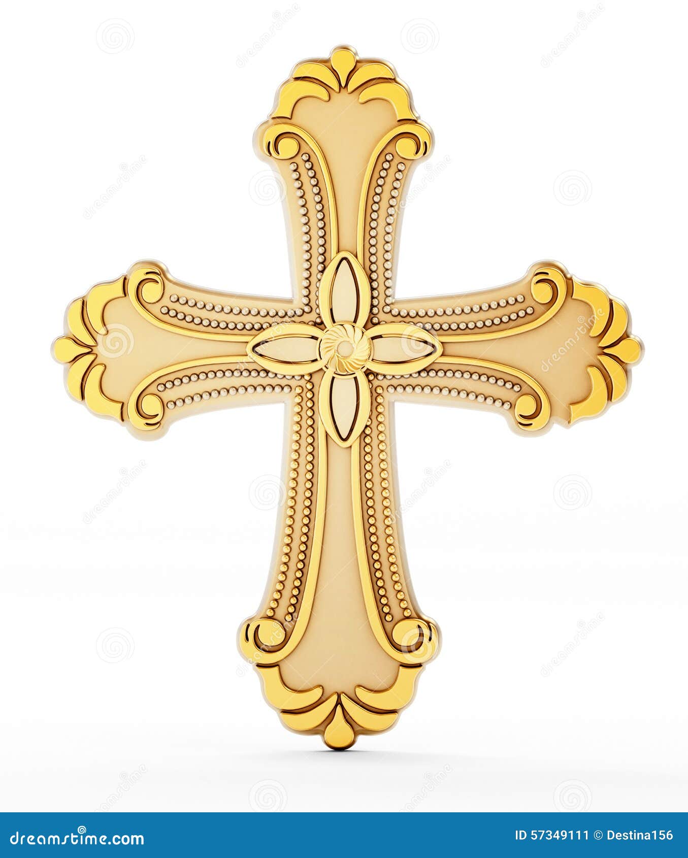 Icono de la cruz cristiana de oro ilustración vectorial cruz cristiana de  oro aislada sobre fondo blanco  Vector Premium