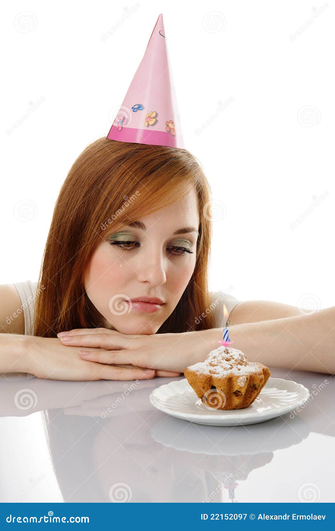 Cry Girl with Birthday Cake Stock Image Image of cake, beautiful