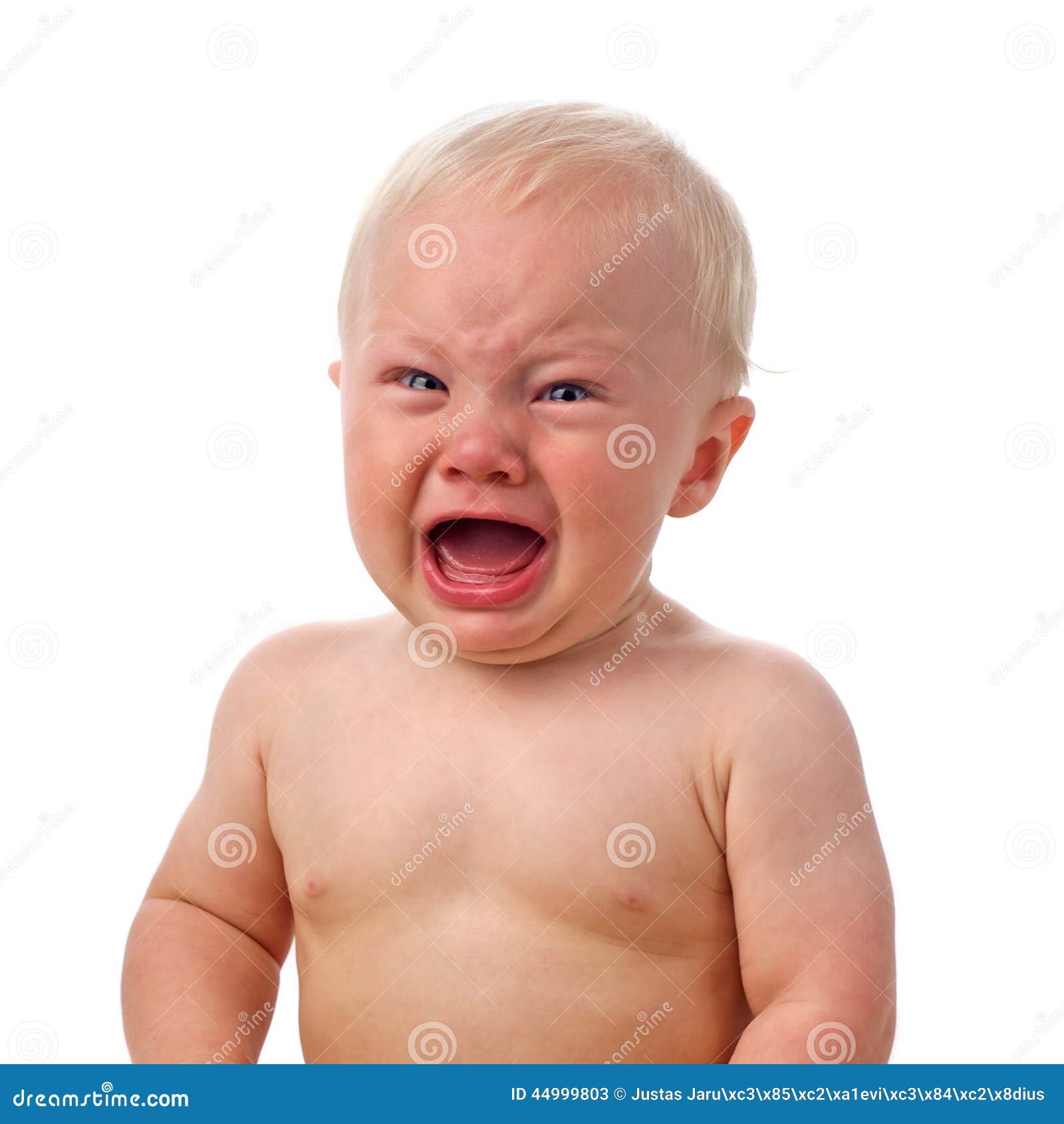 Crying baby boy stock image. Image of eyes, frightened 44999803