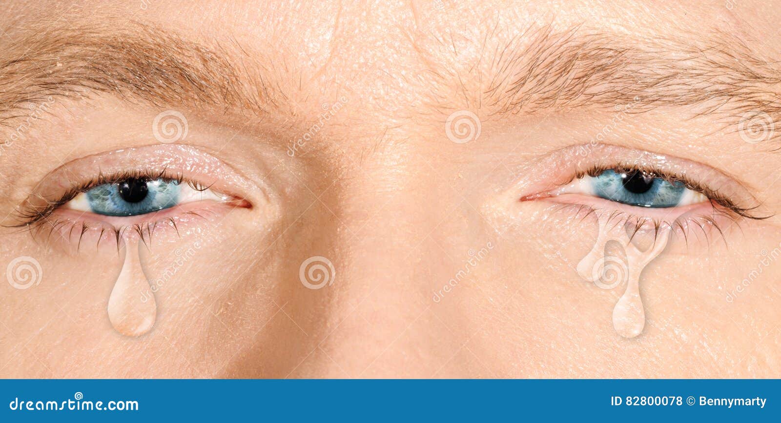 Crying blue eyes stock photo. Image of drop, male, close - 82800078