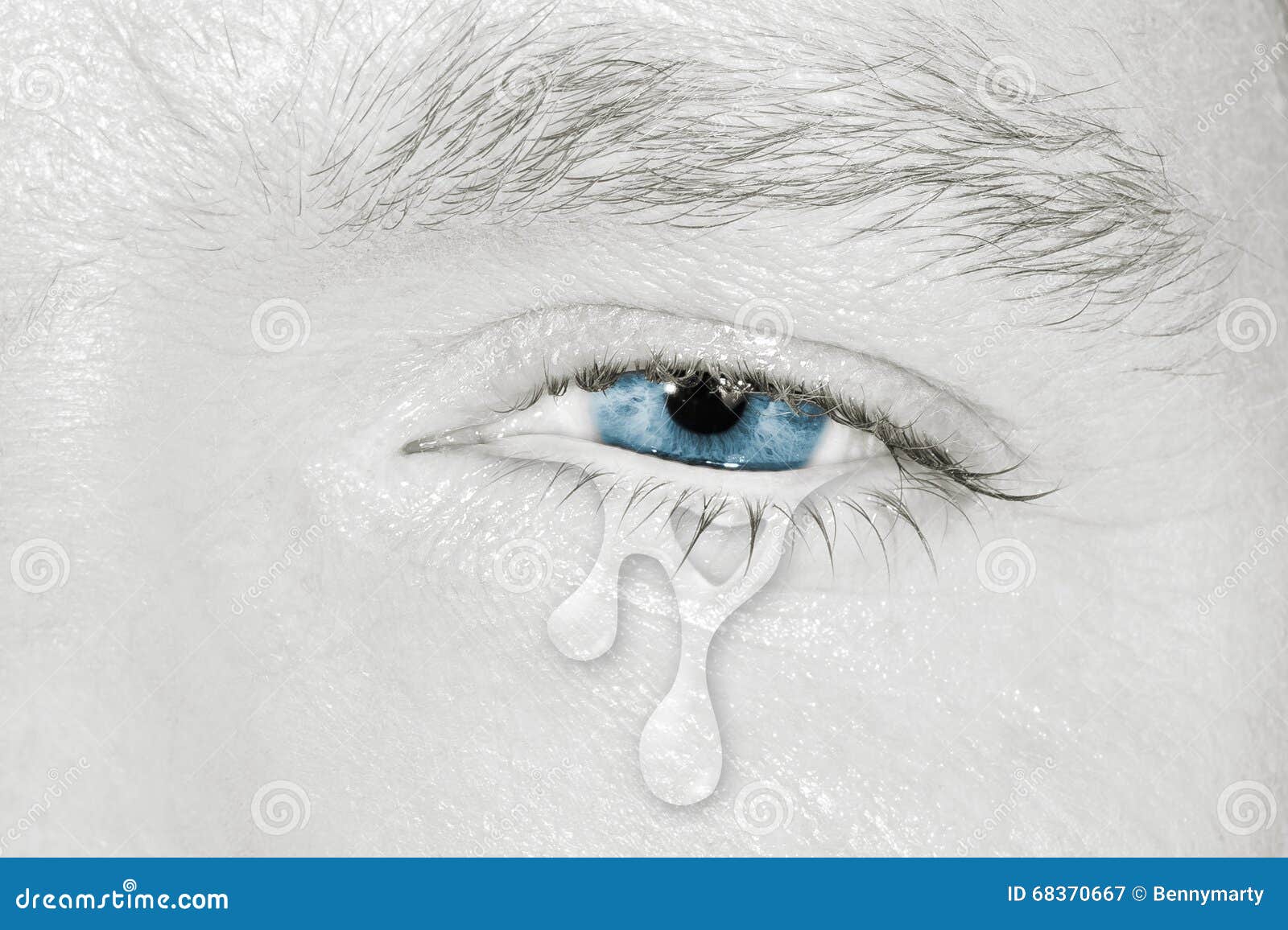 Crying blue left eye stock image. Image of love, health - 68370667