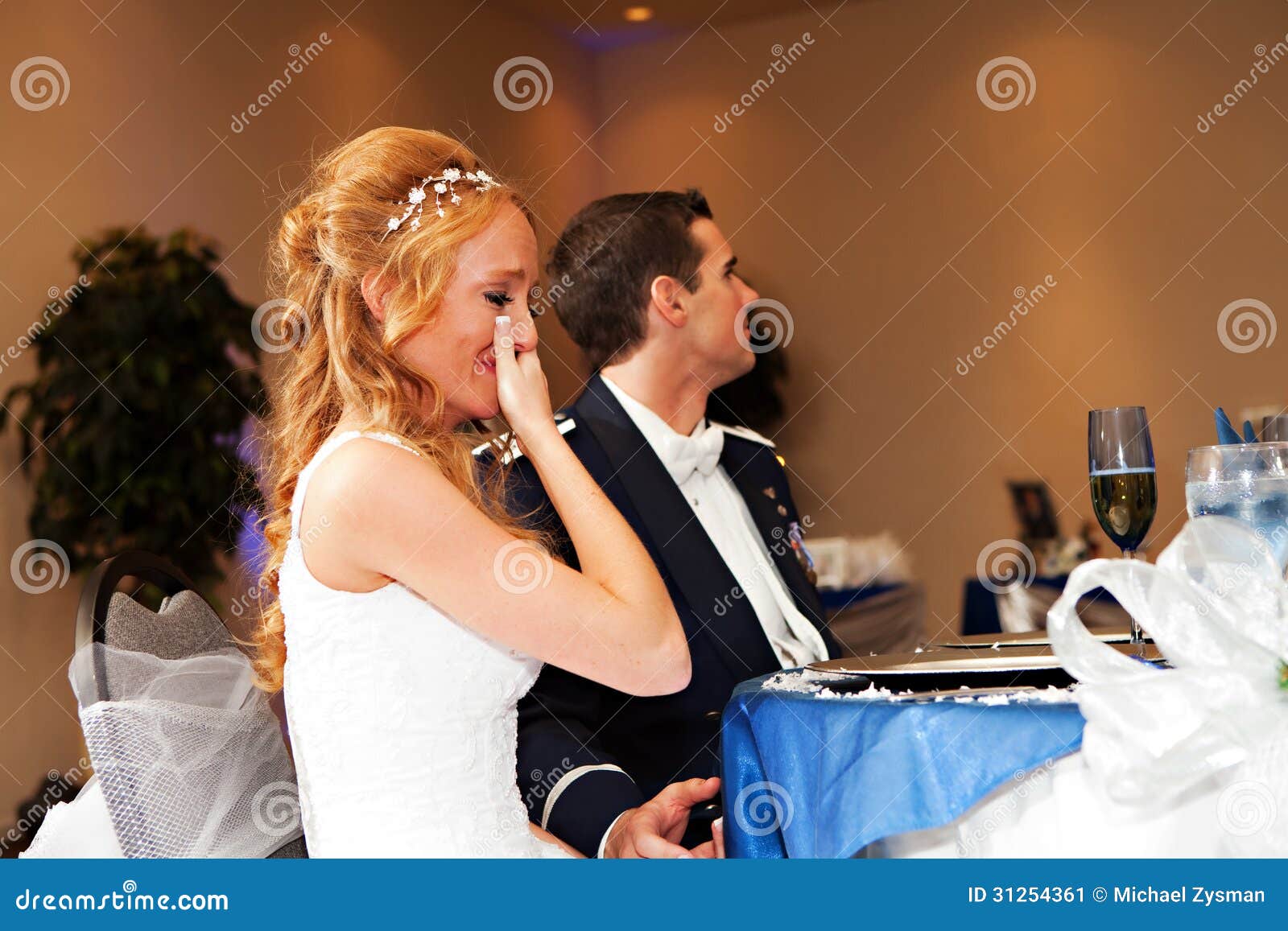 Crying Bride stock image. Image of love, marriage, floral 31254361