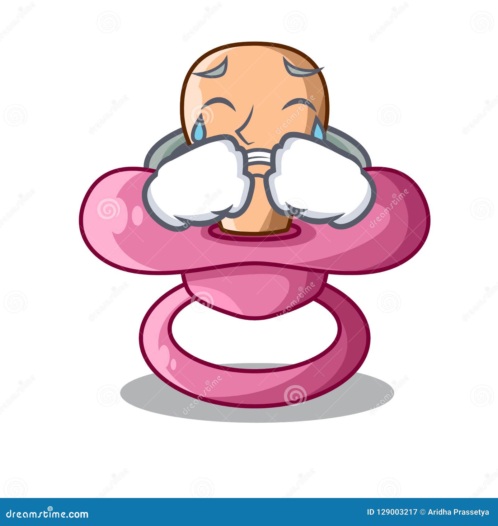 Crying Cartoon Pacifier for a Newborn Baby Stock Vector - Illustration