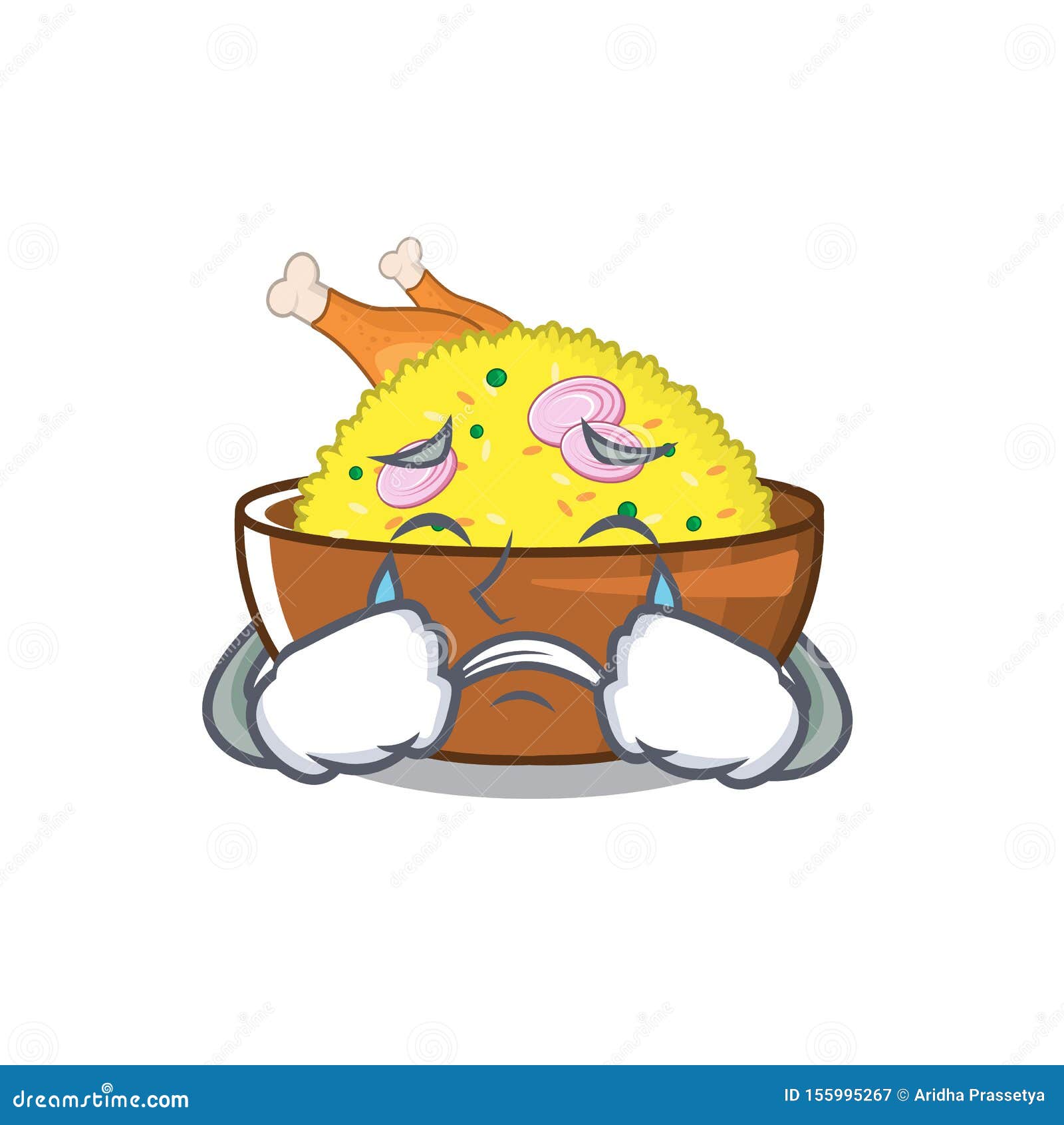 Crying Chicken Biryani Isolated in the Mascot Stock Vector - Illustration  of funny, emotion: 155995267