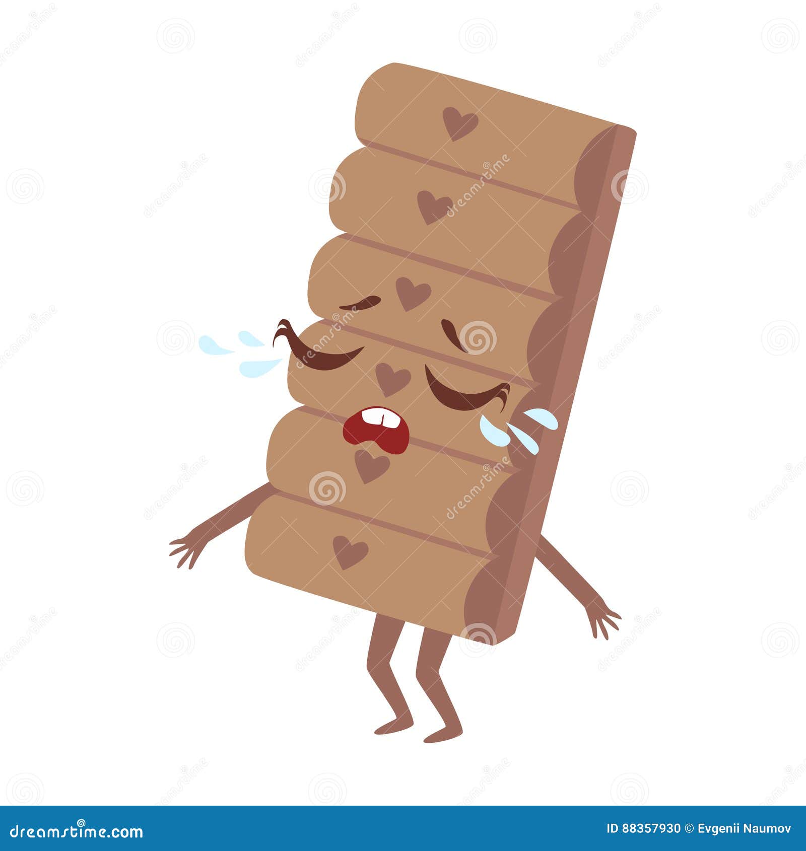 Crying Chocolate Bar Cute Anime Humanized Cartoon Food Character Emoji  Vector Illustration Stock Vector - Illustration of cartoon, emoticon:  88357930
