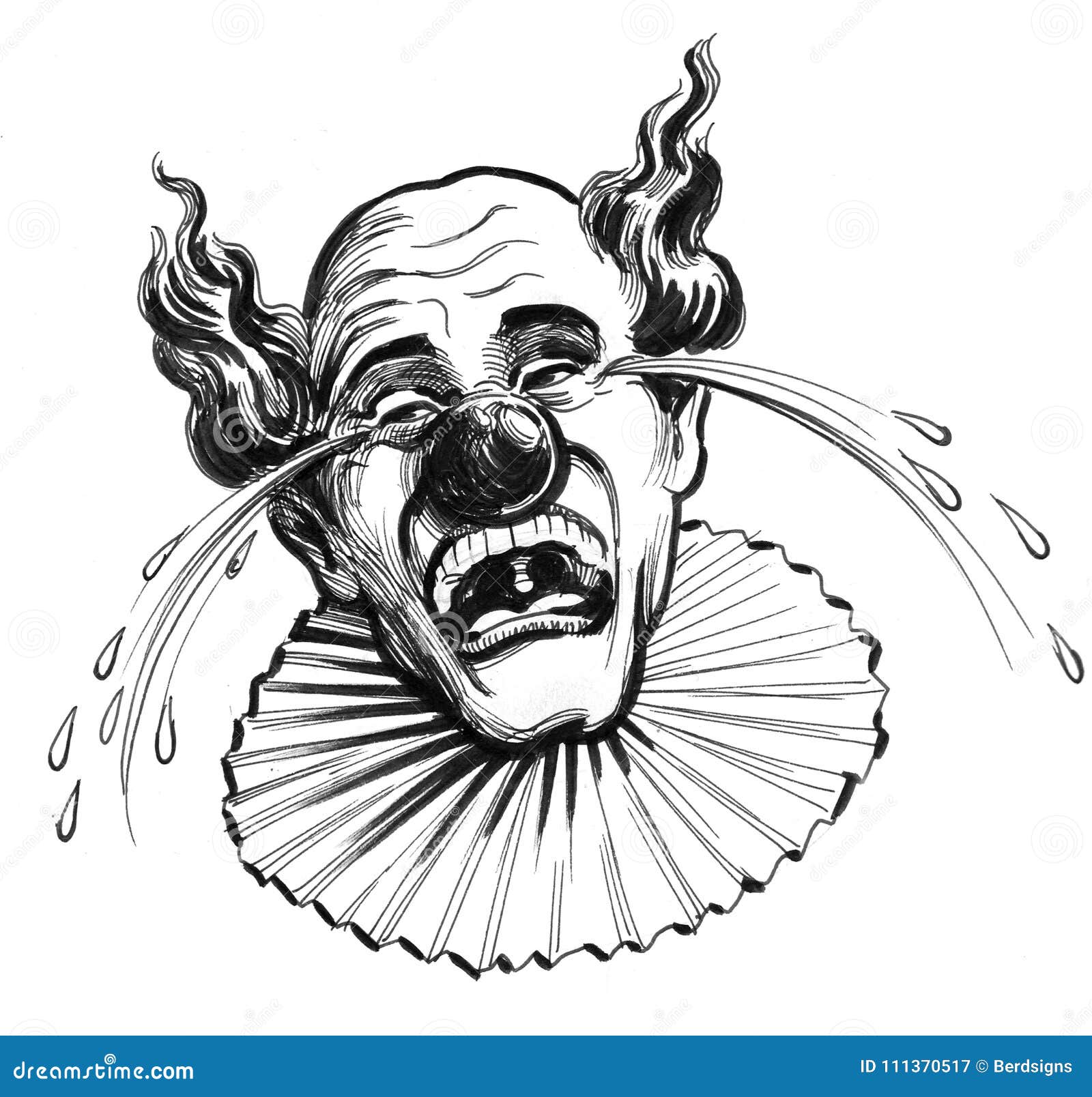 Crying clown stock illustration. Illustration of head - 111370517