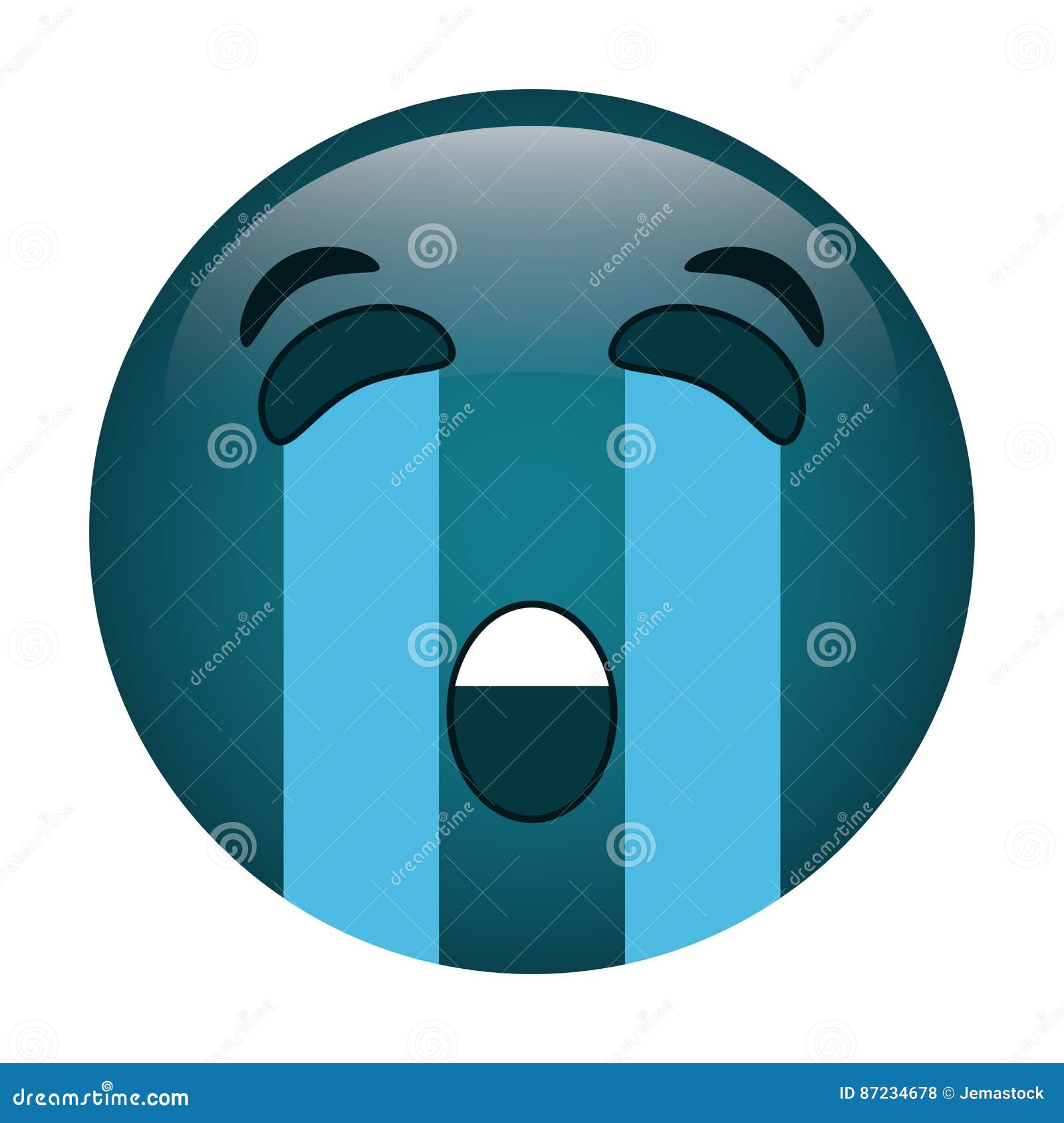 Crying emoticon style icon stock vector. Illustration of emoticon ...
