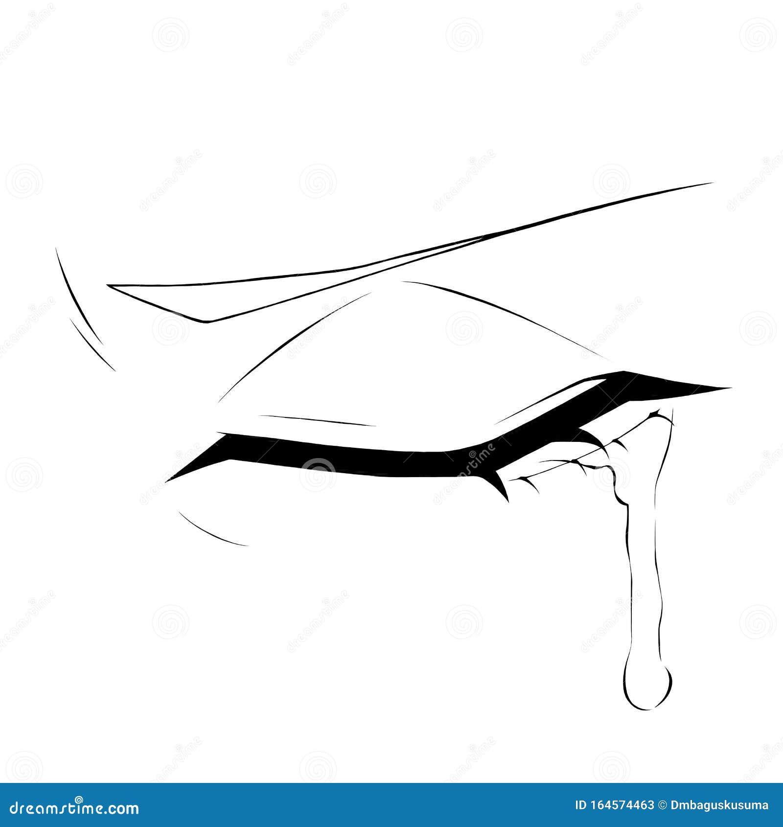 Anime Crying Eye stock illustration. Illustration of anime - 164574463