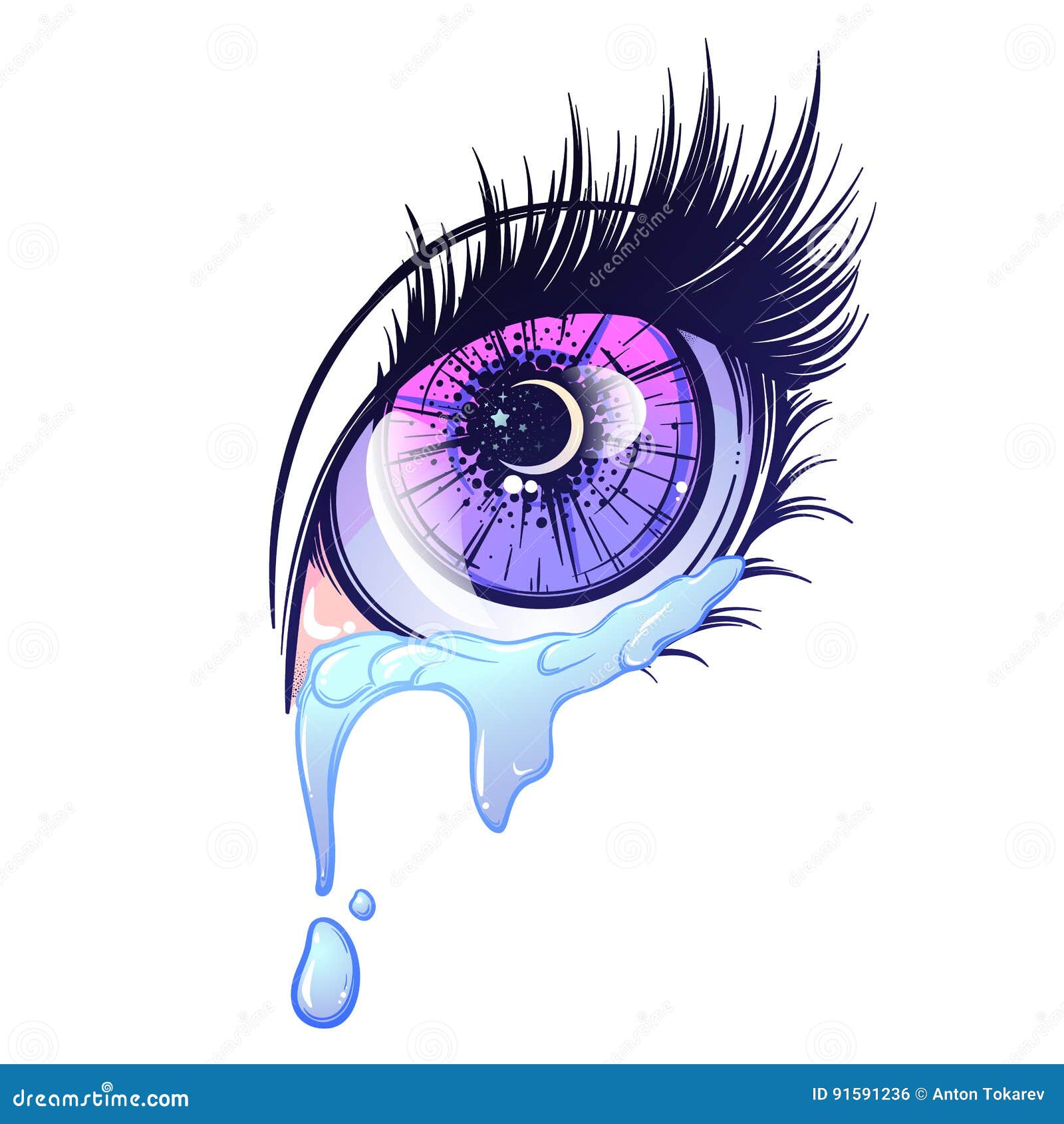 Drawing Stylized Eyes Anime Eye Design Stock Illustration