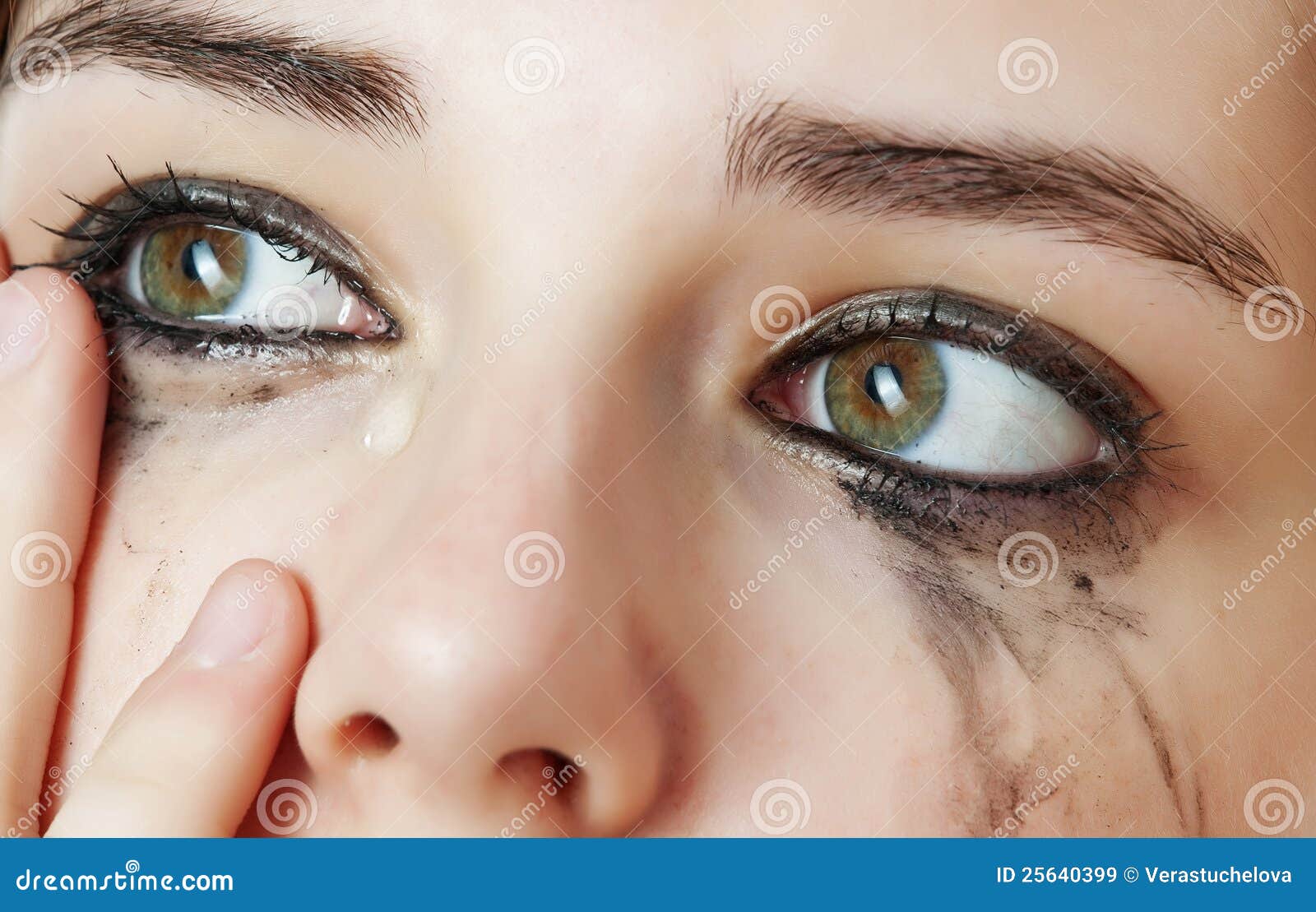 Crying eyes stock image. Image of crying, makeup, female - 25640399