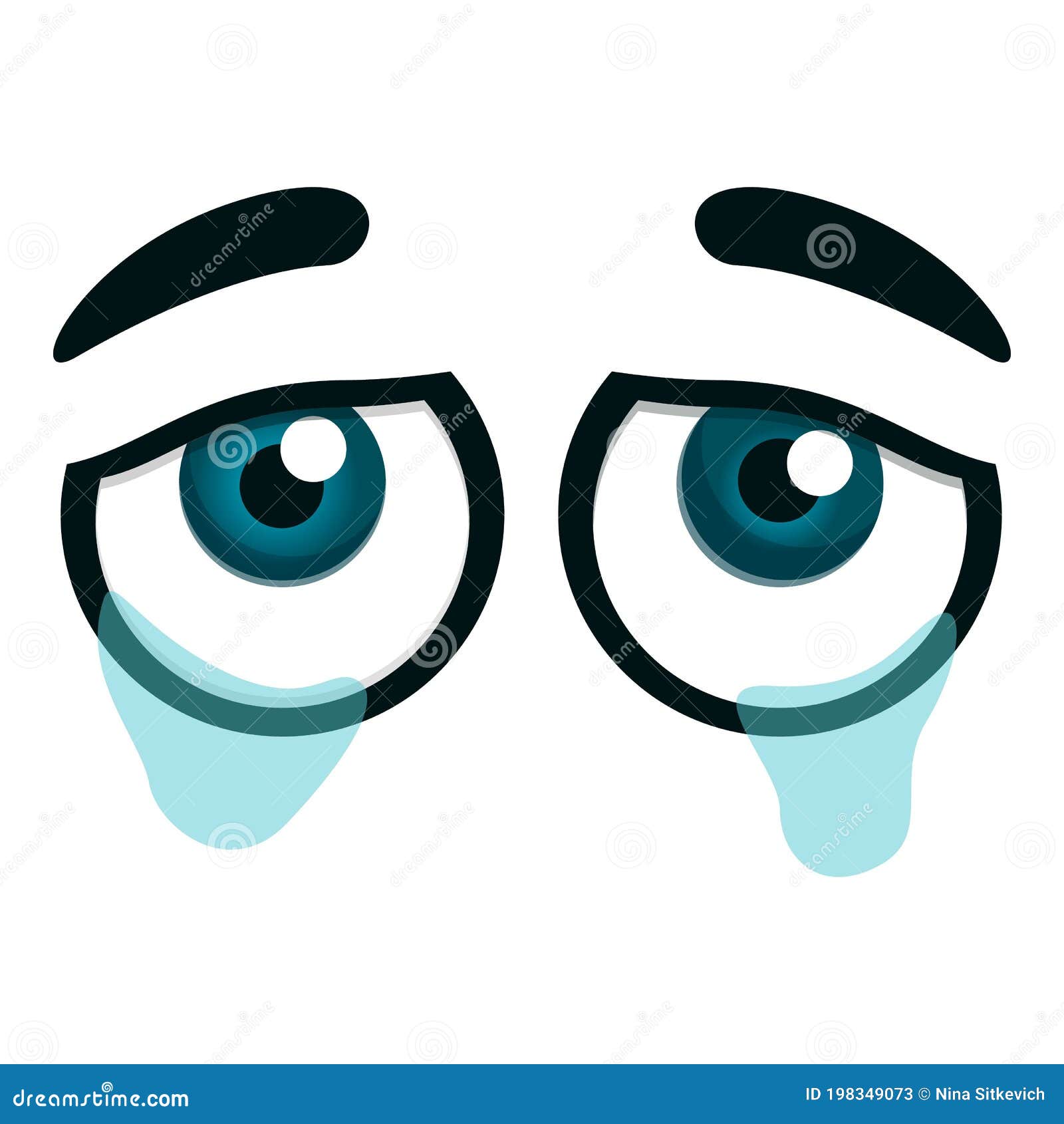 Crying Eyes Icon, Cartoon Style Stock Vector Illustration of angry
