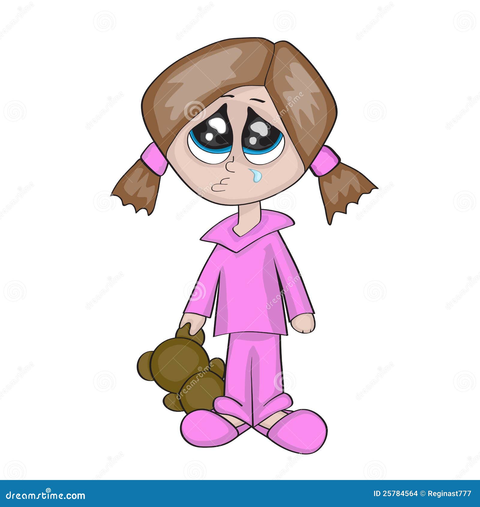 Crying girl stock vector. Illustration of little, guilt - 25784564
