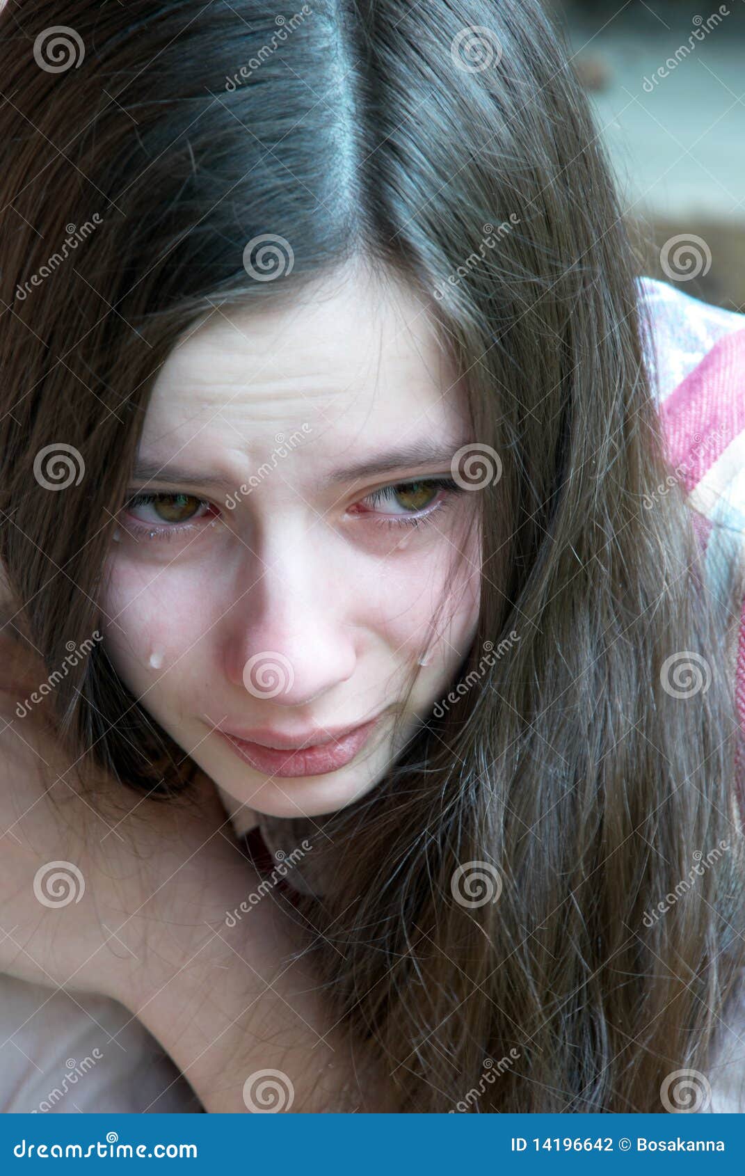 Crying girl with tears stock photo. Image of closeup - 14196642