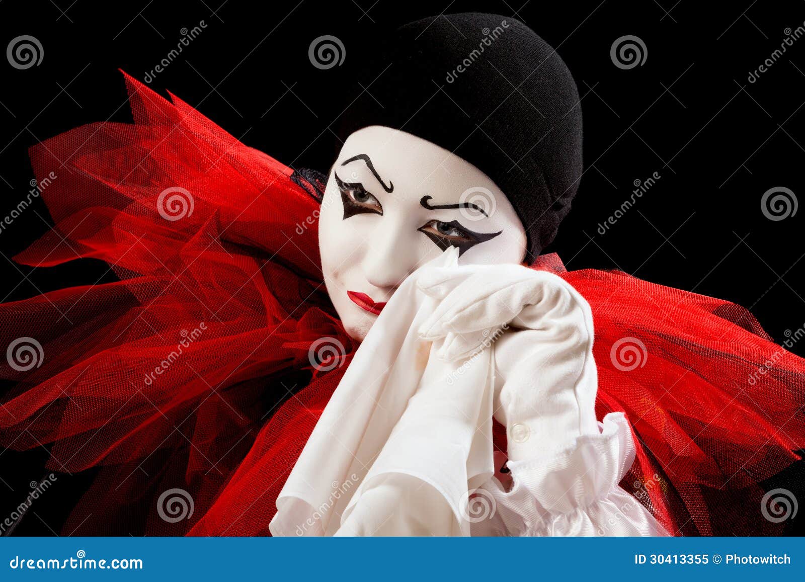 Crying with a handkerchief stock image. Image of girl - 30413355