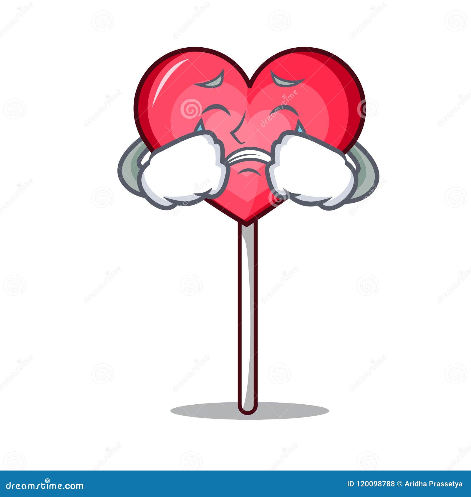 Crying Lollipop Lady Cartoon Character Vector Illustration