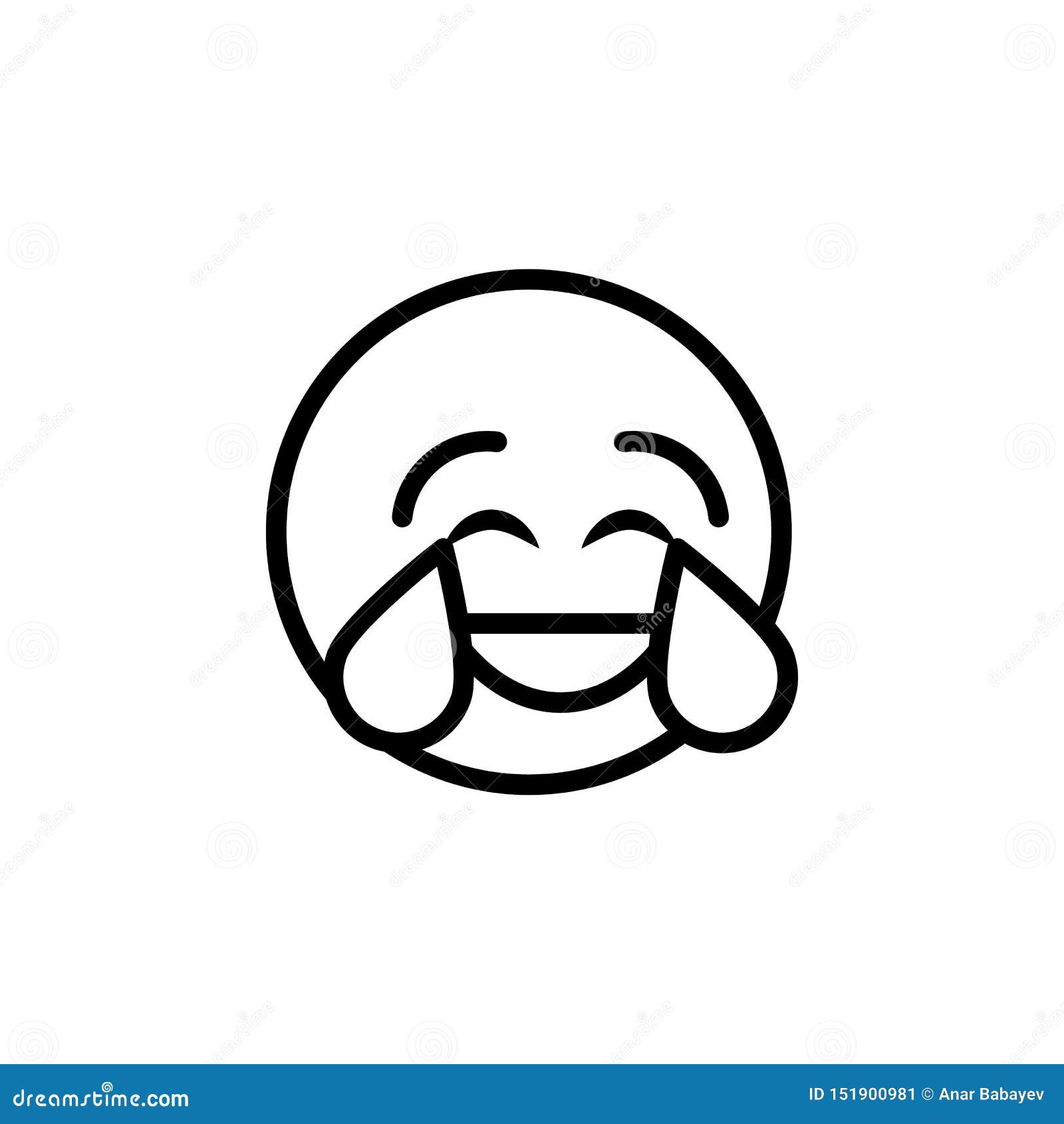 Crying Laughing Emoji Outline Icon. Signs and Symbols Can Be Used for Web,  Logo, Mobile App, UI, UX Stock Illustration - Illustration of winner,  design: 151900981