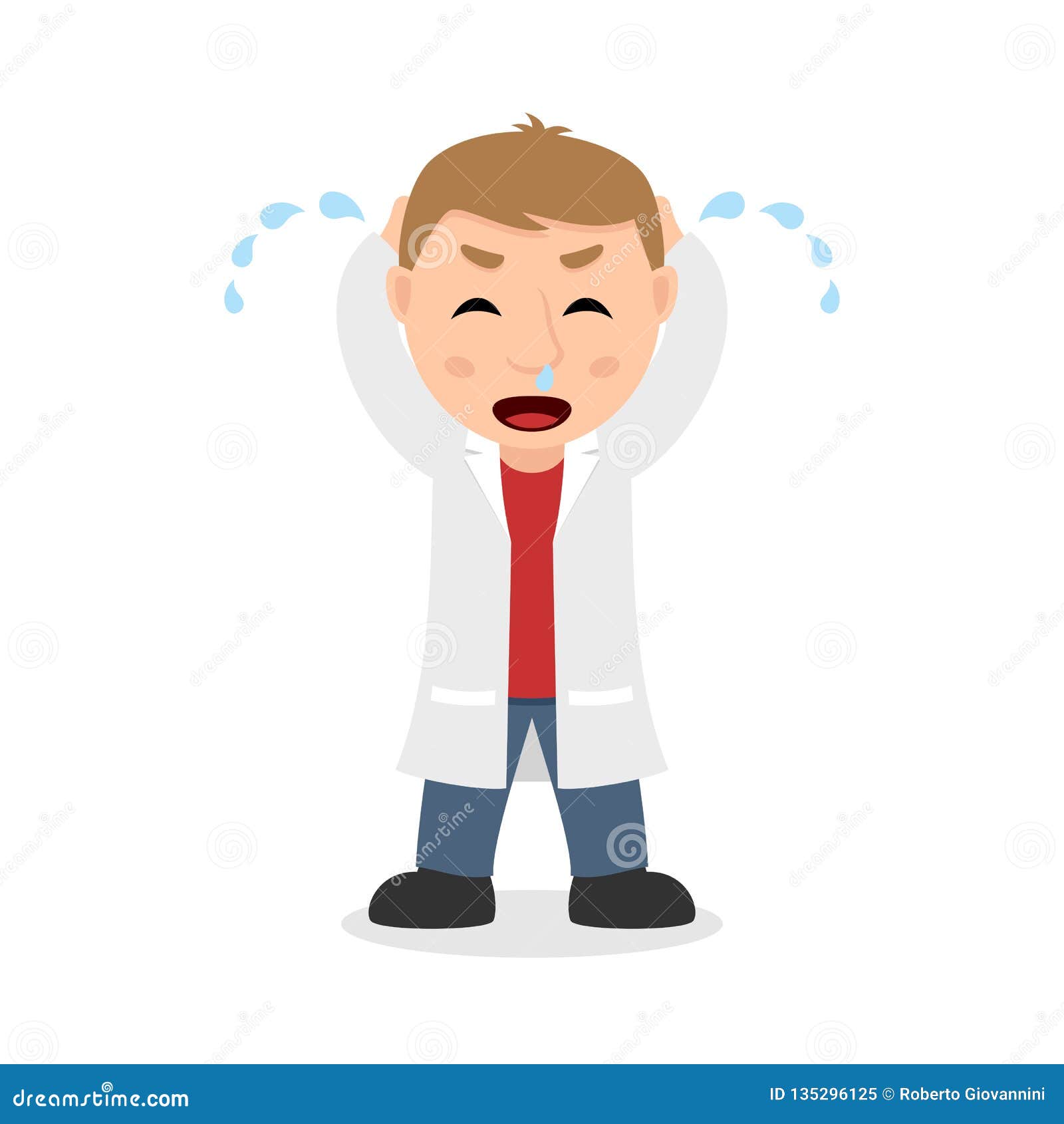 Crying Male Doctor Cartoon Character Stock Vector - Illustration of  graphic, occupation: 135296125