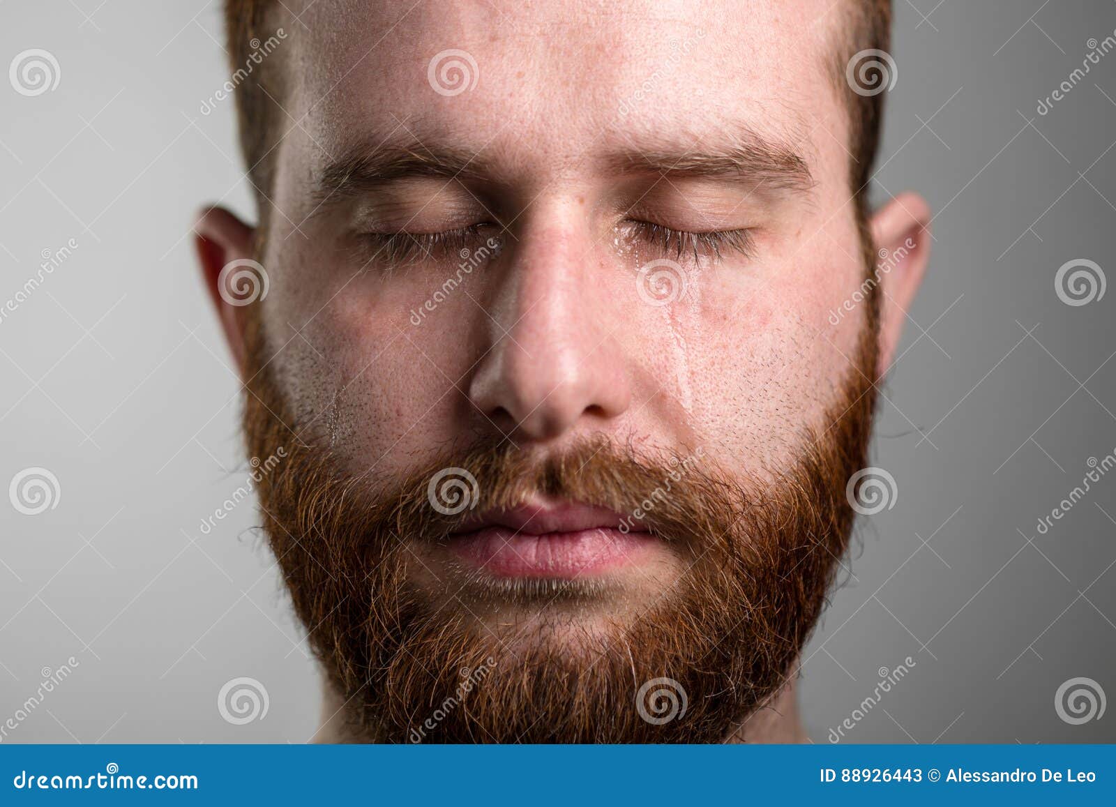 Crying Man with Beard stock image. Image of caucasian - 88926443