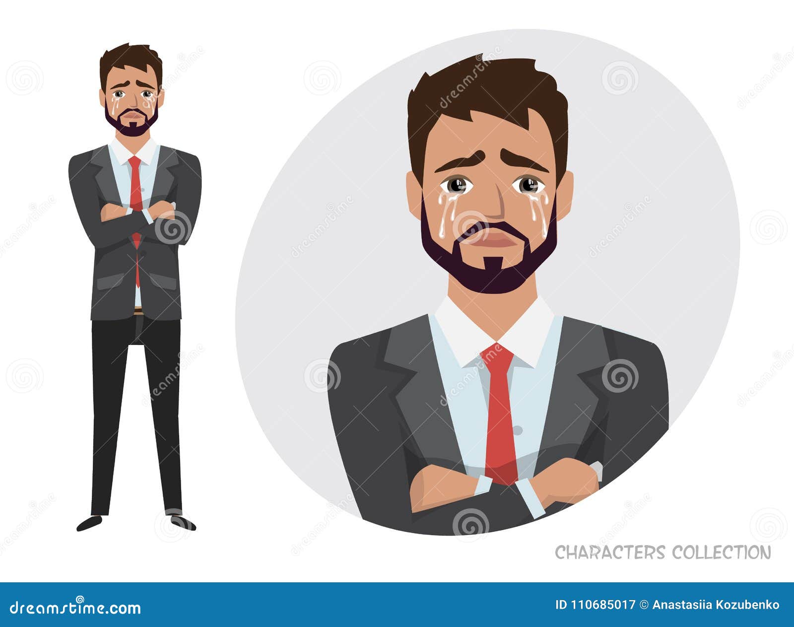 Crying Man. Negative Emotion Facial Expression Feeling. Businessman is Sad Crying Stock Vector - Illustration of person, professional: 110685017 Crying Man. Negative Emotion Facial Expression Feeling. Businessman is Sad Crying Stock Vector - Illustration of person, professional: 110685017