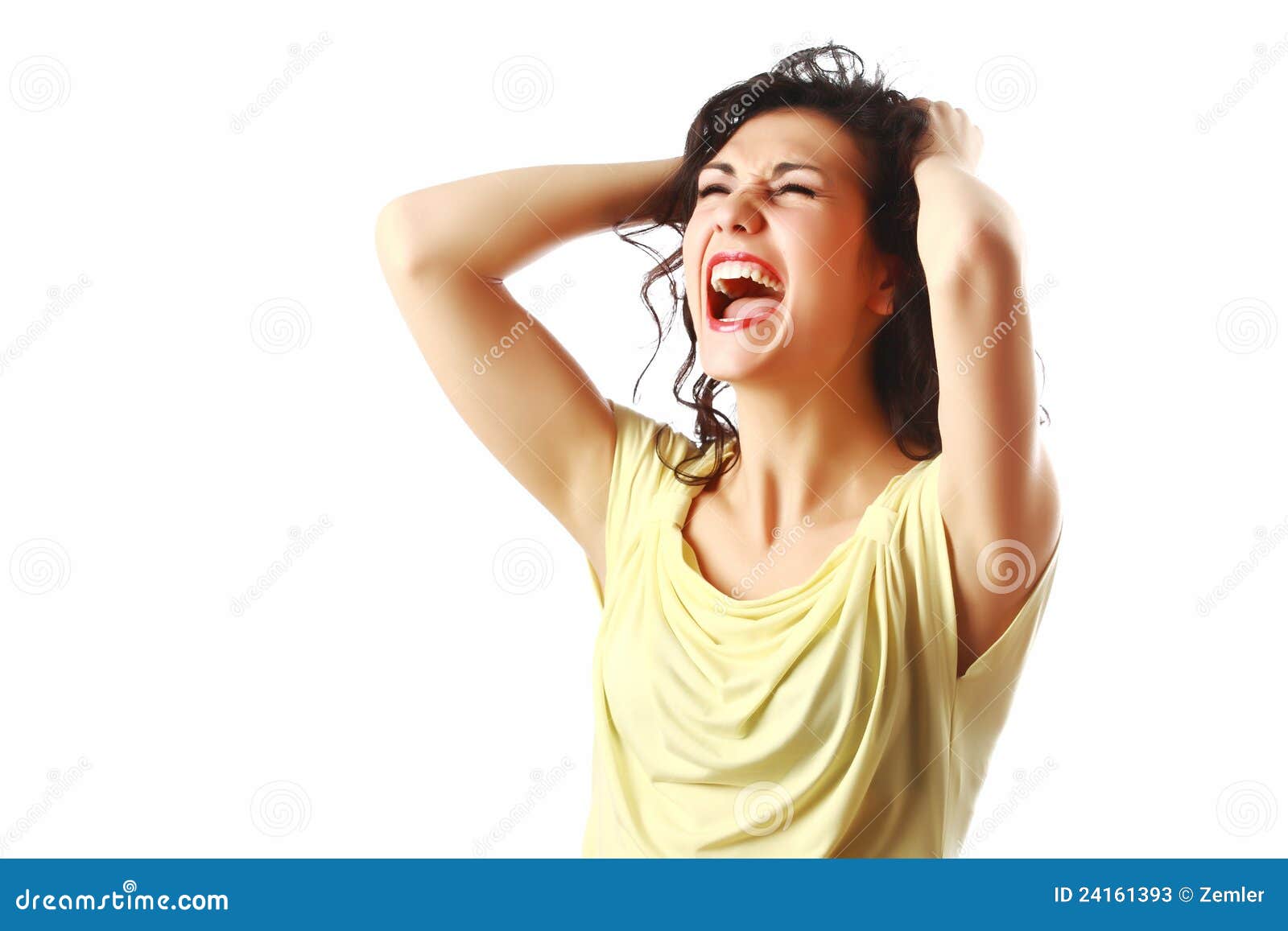 Crying woman isolated stock image. Image of hysteria 24161393