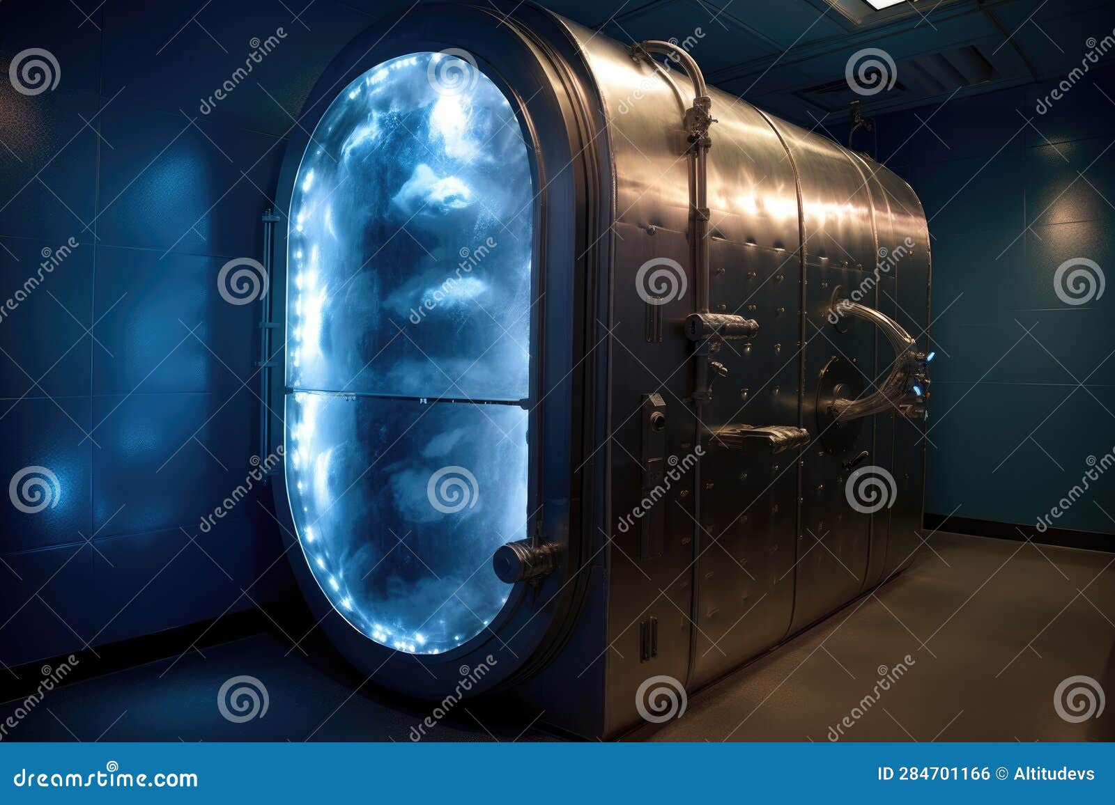 Cryotherapy Chamber with Temperature Display Stock Photo Image of