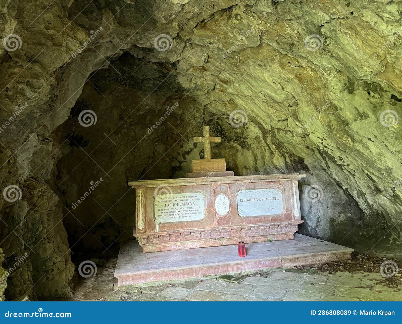 crypt cave of count josip jankovic in a park forest jankovac - papuk nature park, croatia
