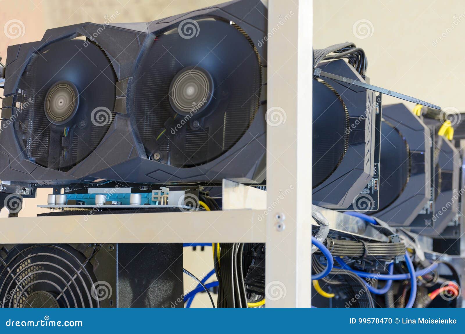 Crypt Farm With Graphic Cards For E Currency Mining Computer For - 