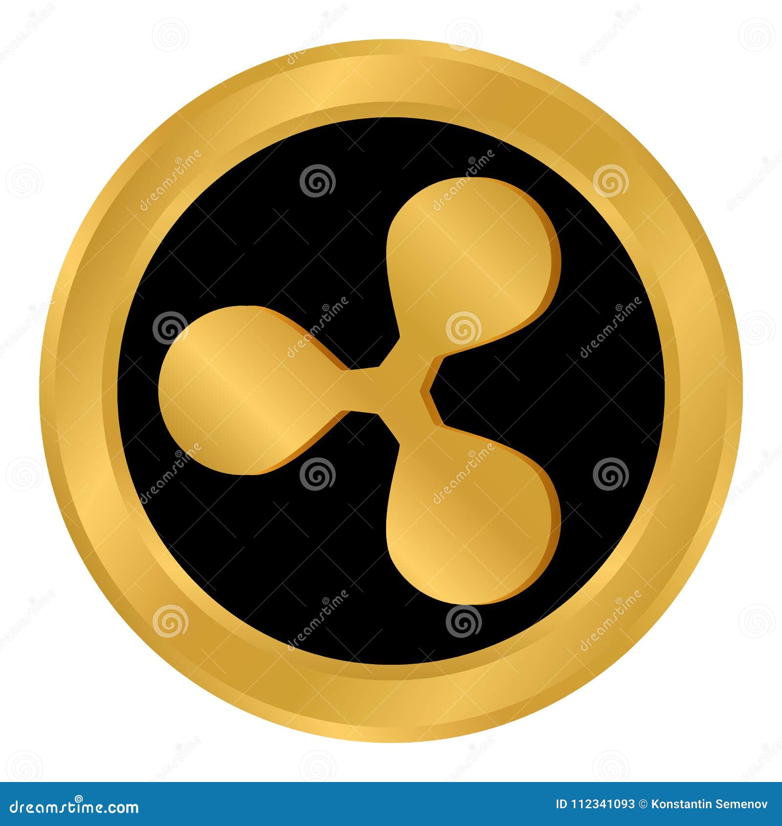 Crypto Coin Ripple Icon On White. Stock Illustration ...