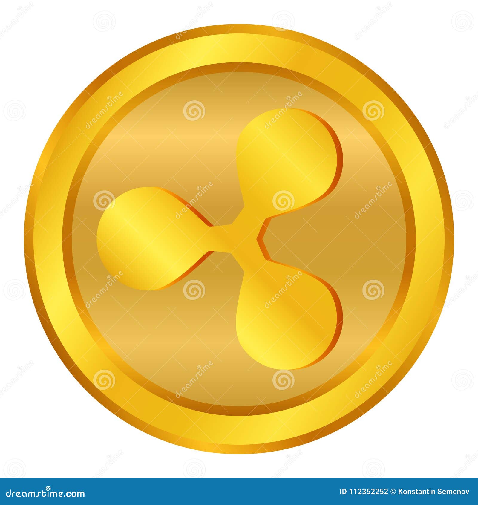 Crypto Coin Ripple Icon On White. Stock Illustration ...