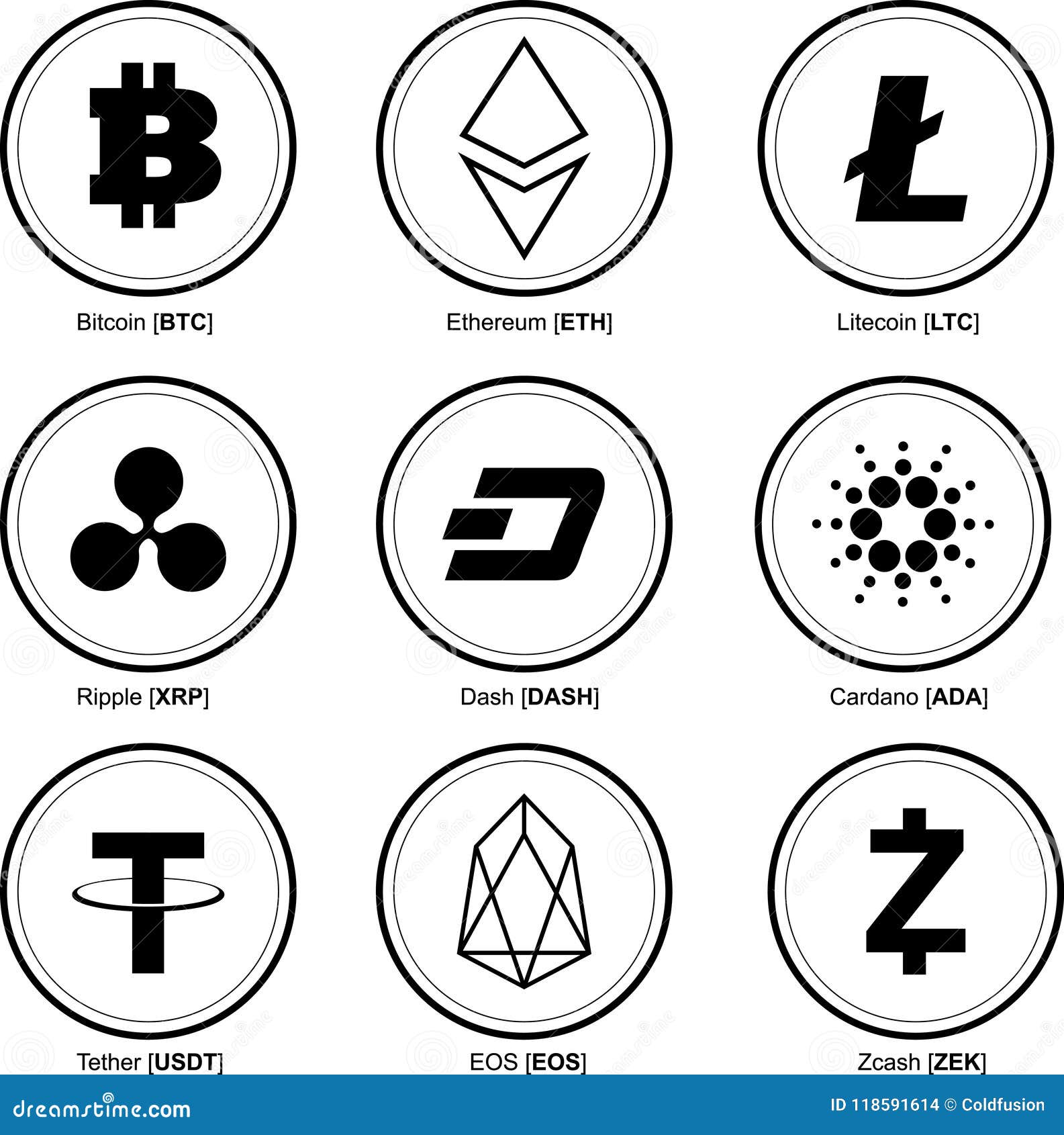 Crypto Coins. Crypto Currency. Stock Vector - Illustration ...