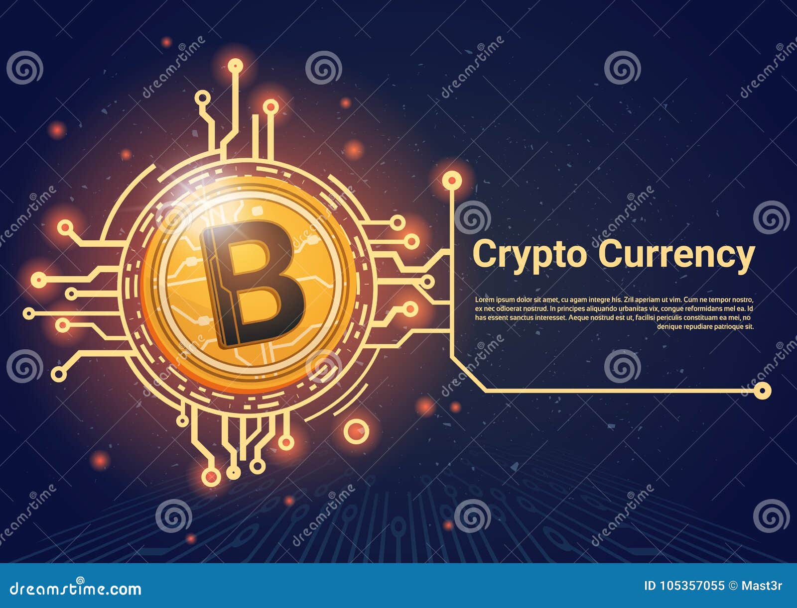 Crypto Currency Bitcoin Banner with Place for Text Digital Web Money  Concept Stock Vector - Illustration of blue, computer: 105357055