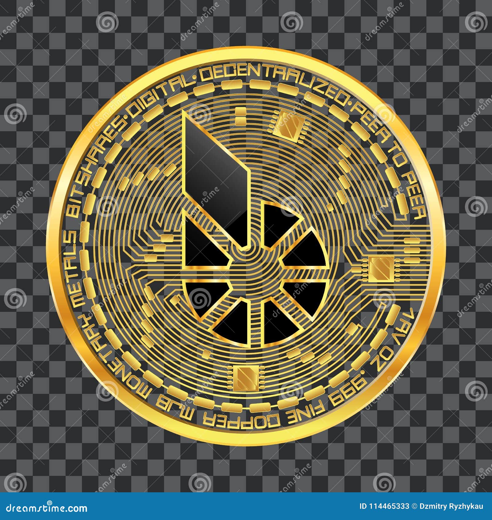 Crypto Currency Bitshares Golden Symbol Stock Vector ...