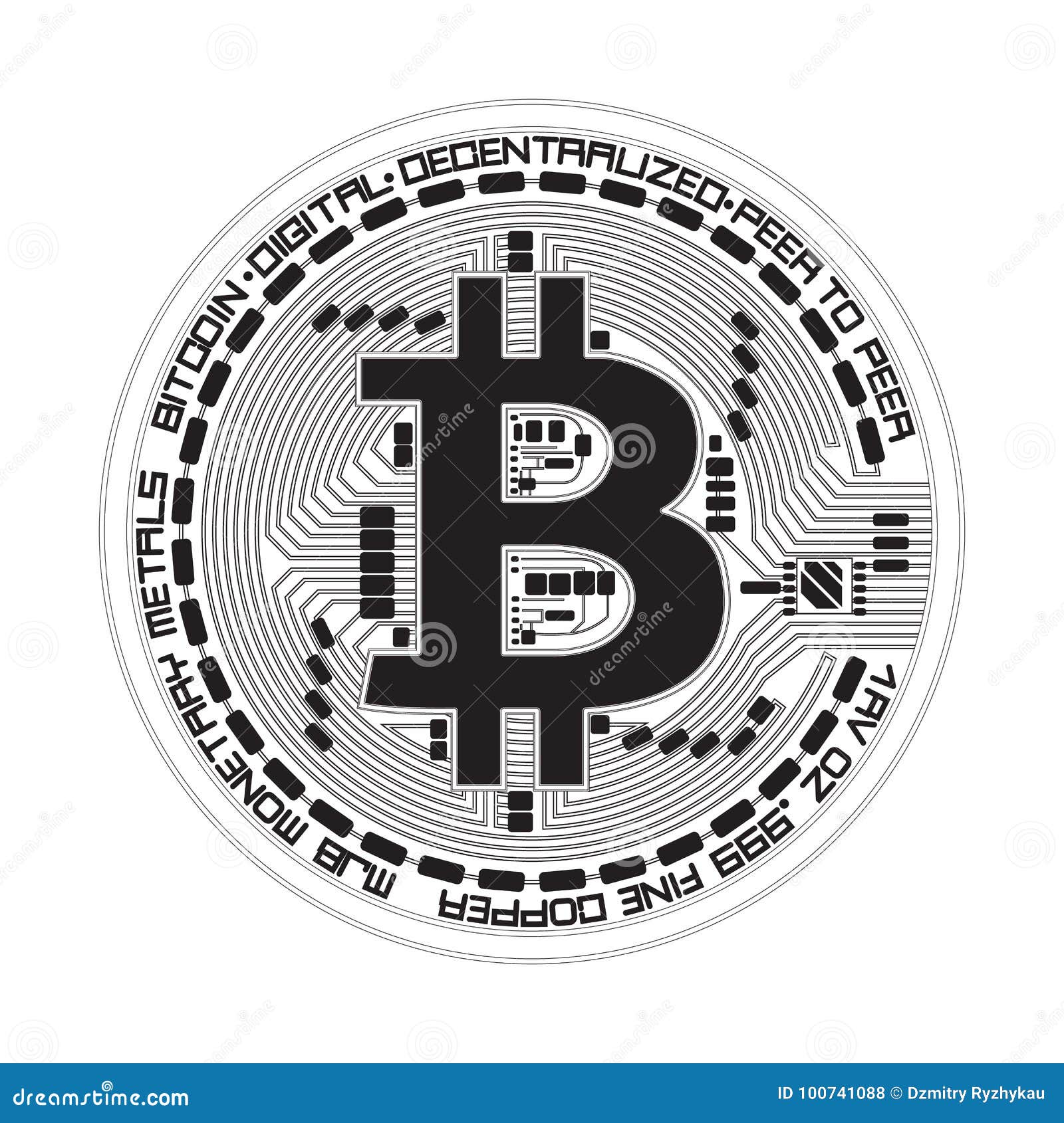 crypto currency bitcoin black and white 