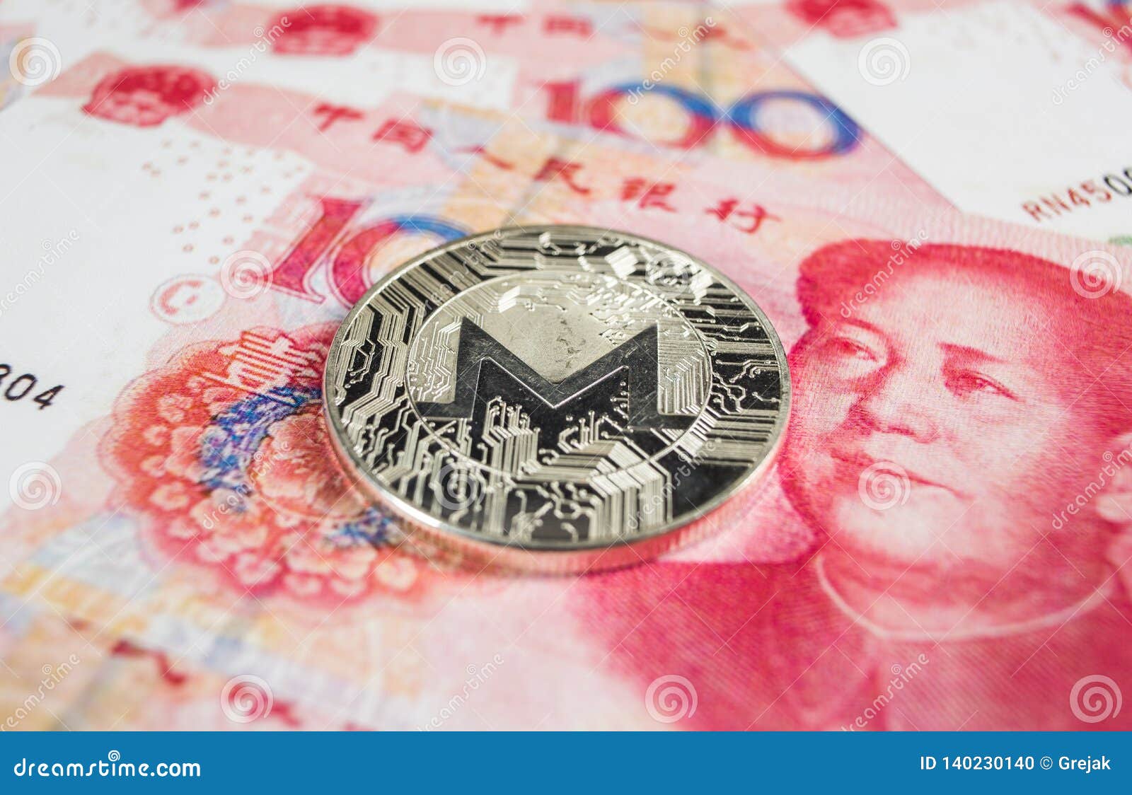 Crypto Currency Concept - A Monero Coin With Chinece ...