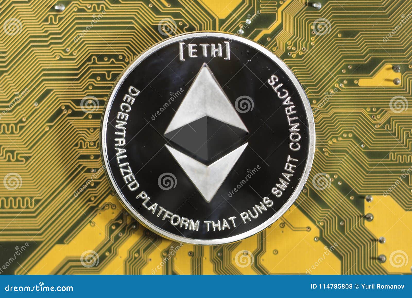 Crypto Currency Ethereum. Ethereum Coin Stock Photo ...