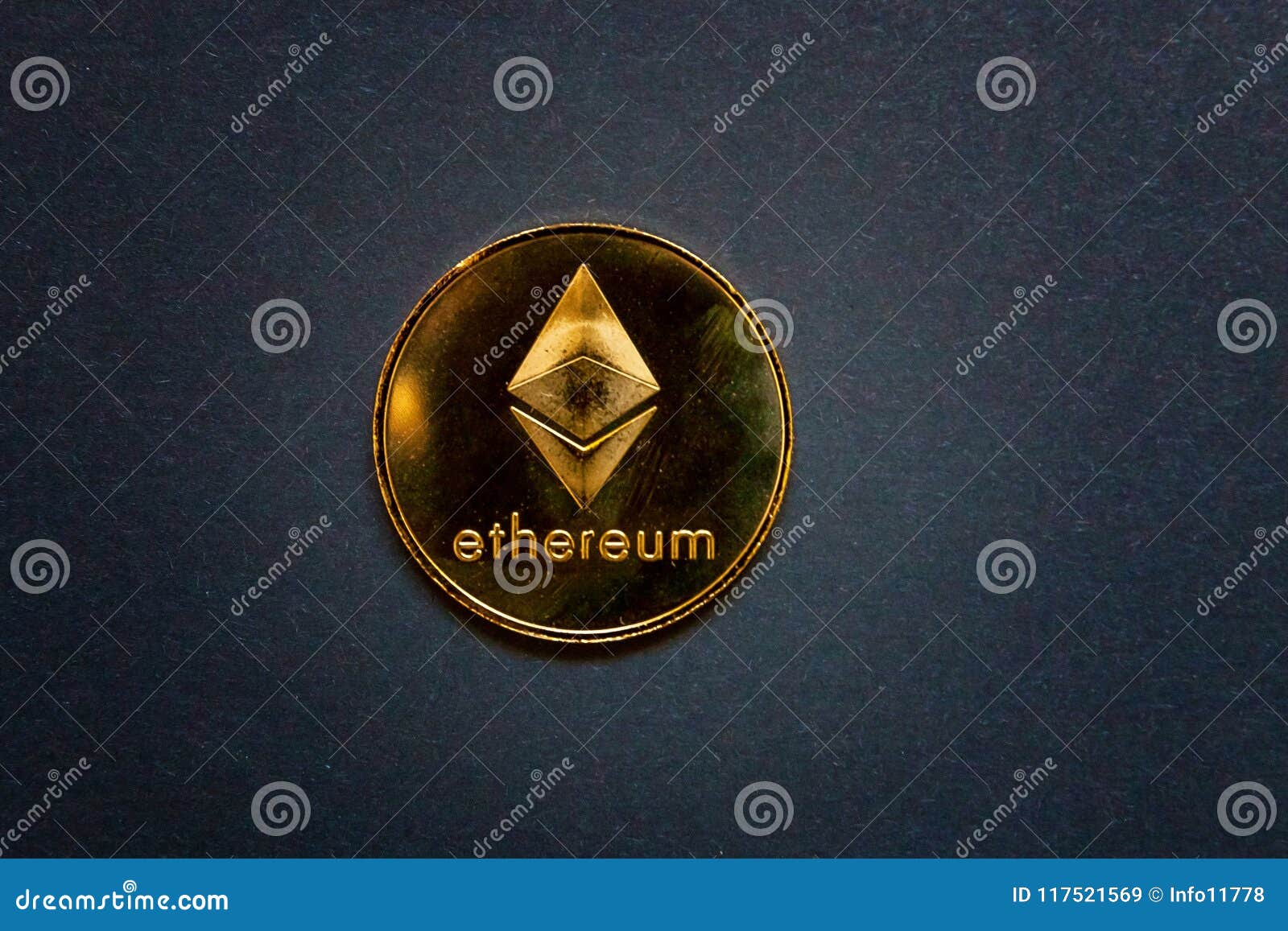 Ethereum, ETH, Crypto Coin On Black Background Stock Image ...
