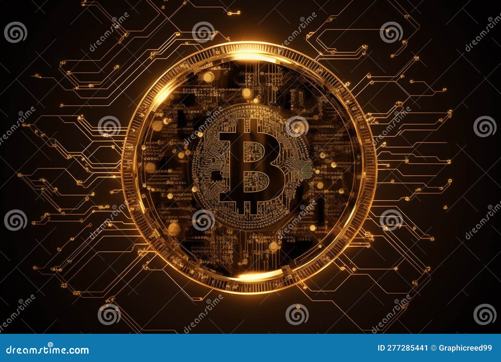 Ai Generative Crypto Currency Gold Bitcoin with Technology Background Stock  Illustration - Illustration of payment, network: 277285441