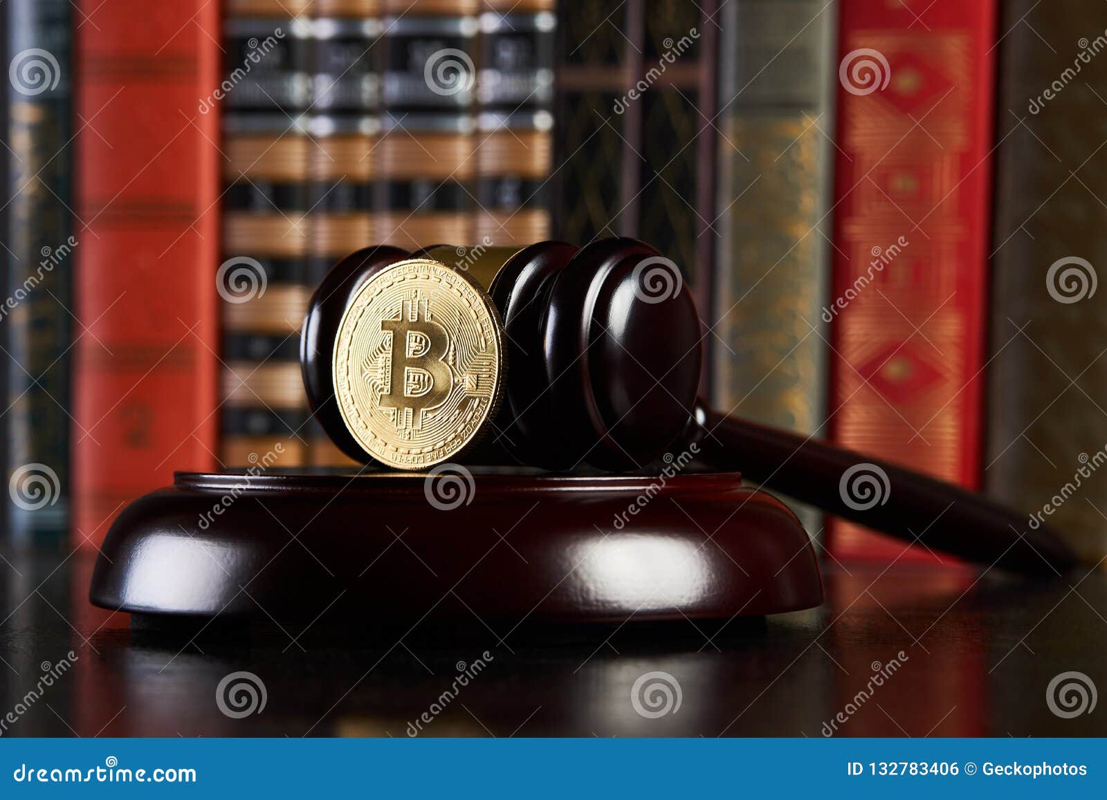 Crypto Currency Law, Judge Gavel, Stacked Legal Book And ...
