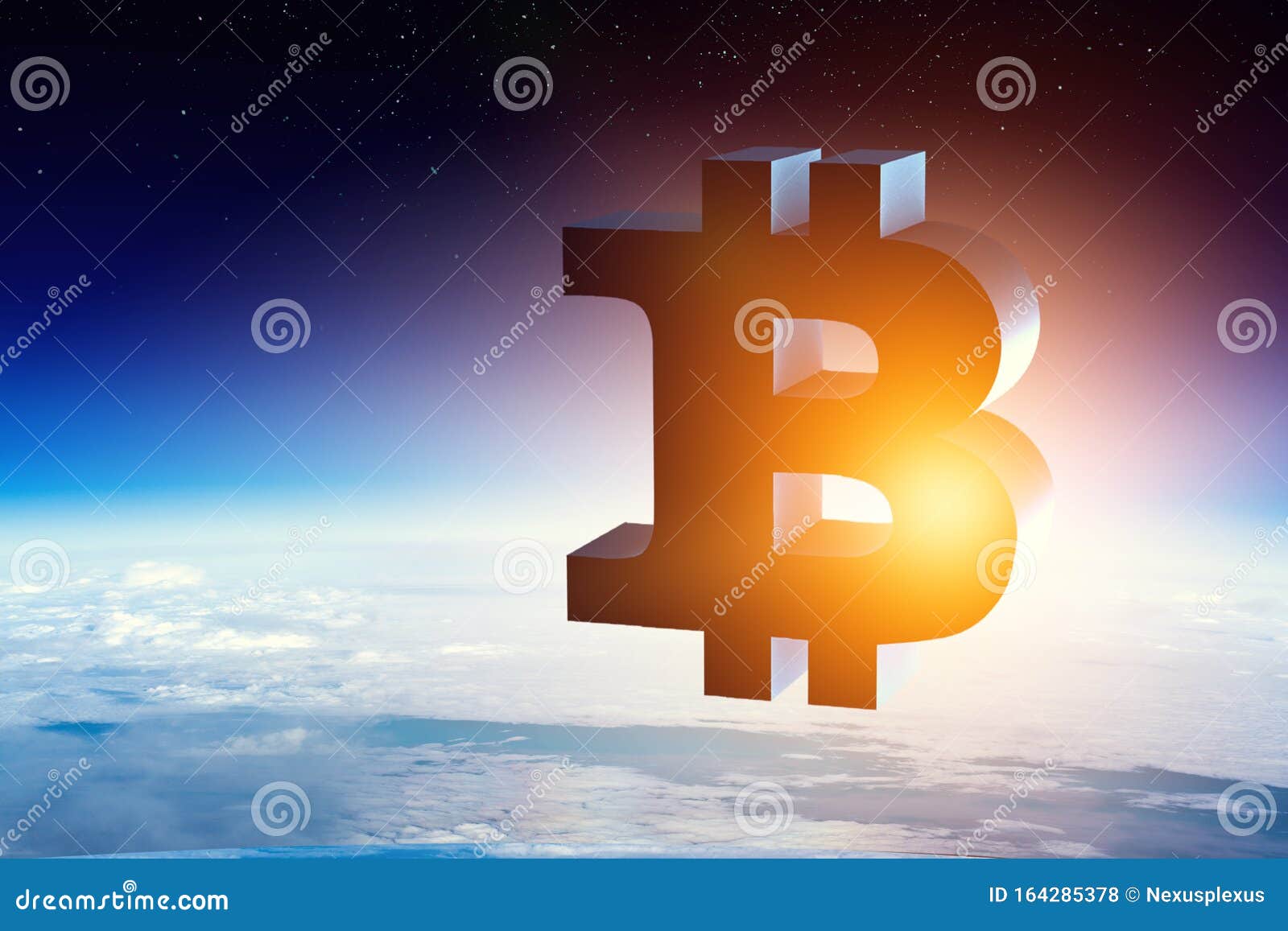 Crypto Currency Space. 3d Rendering Stock Photo Image of abstract, 164285378