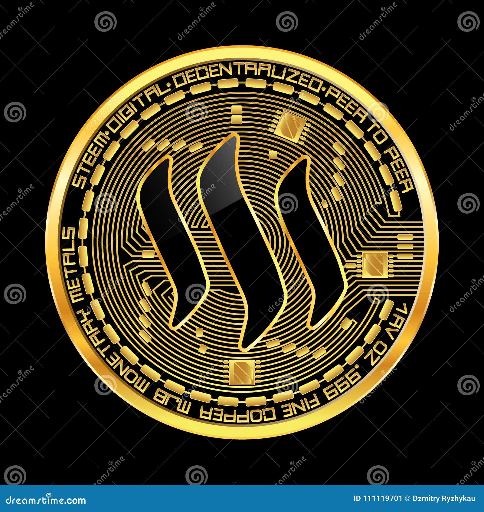 Crypto Currency Steem Golden Symbol Stock Illustration ...