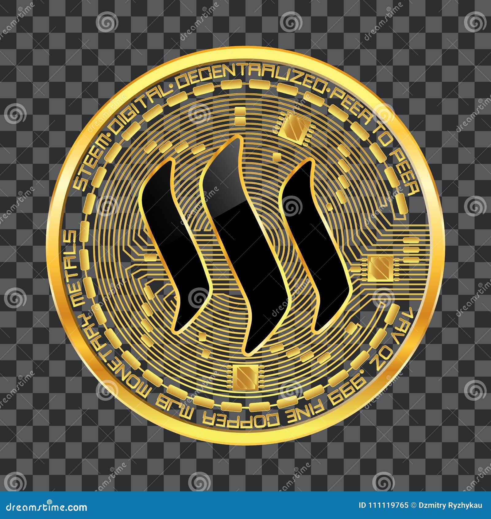Crypto Currency Steem Golden Symbol Stock Illustration ...